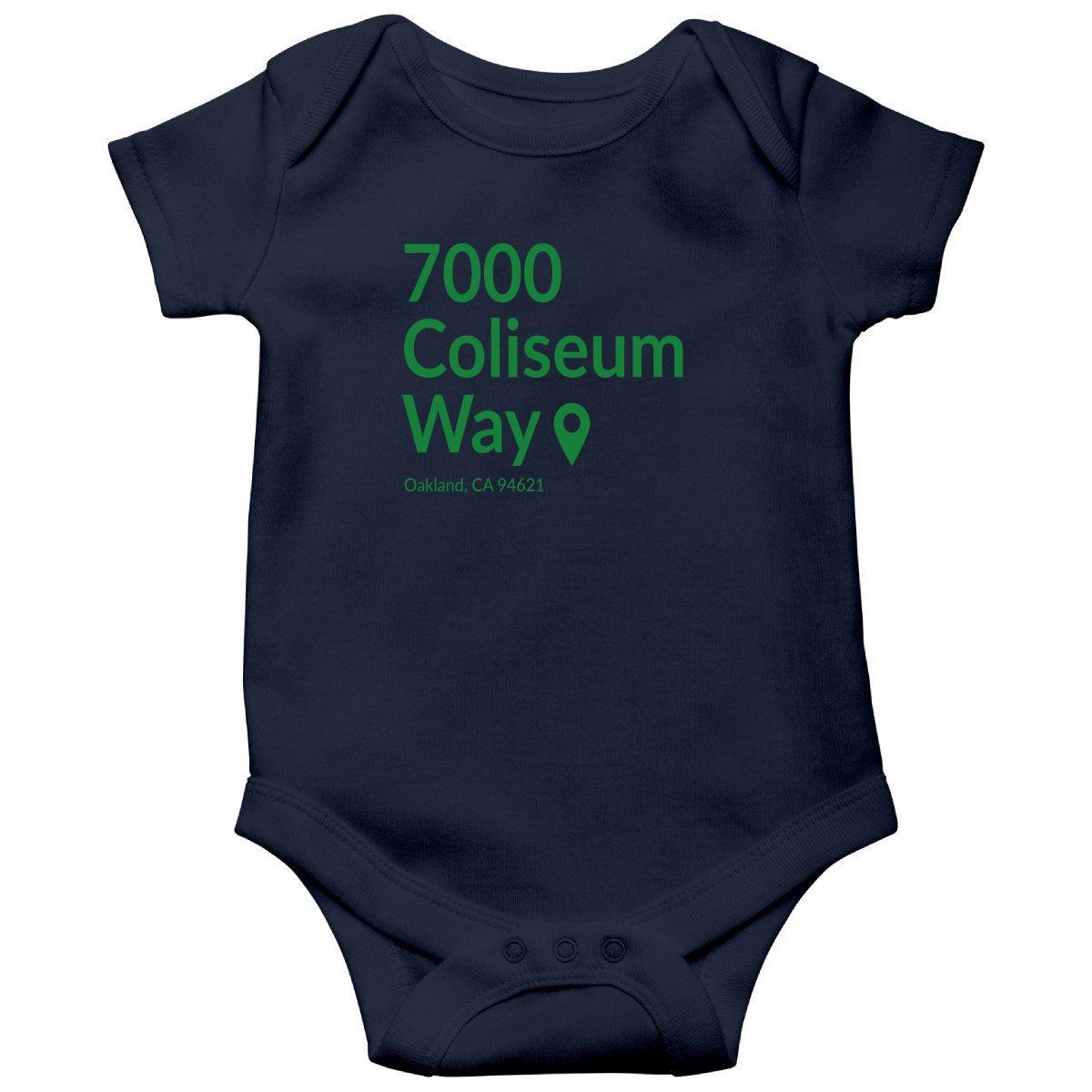 Oakland Baseball Stadium Baby Bodysuits | Navy