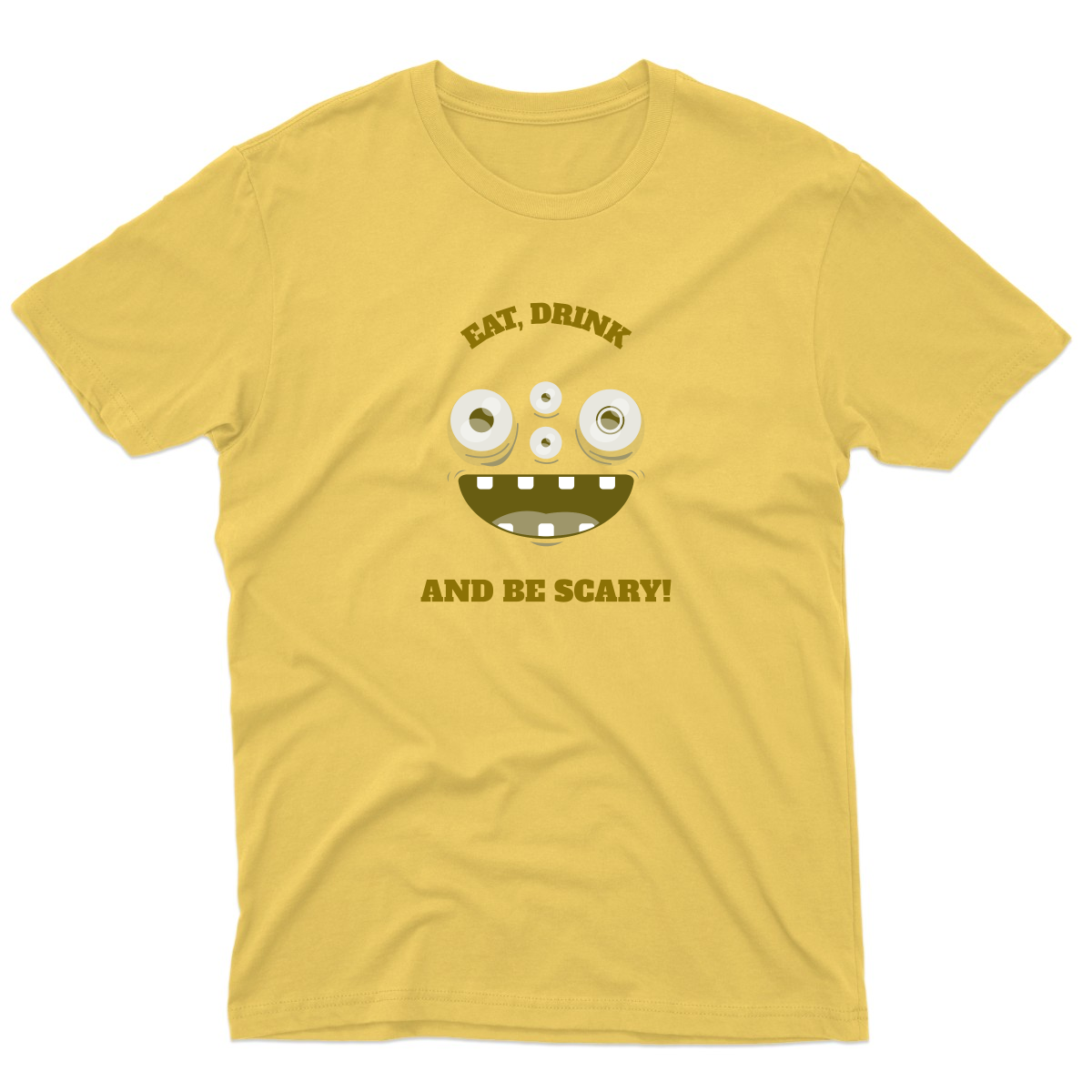 Eat, Drink and Be Scary! Men's T-shirt | Yellow