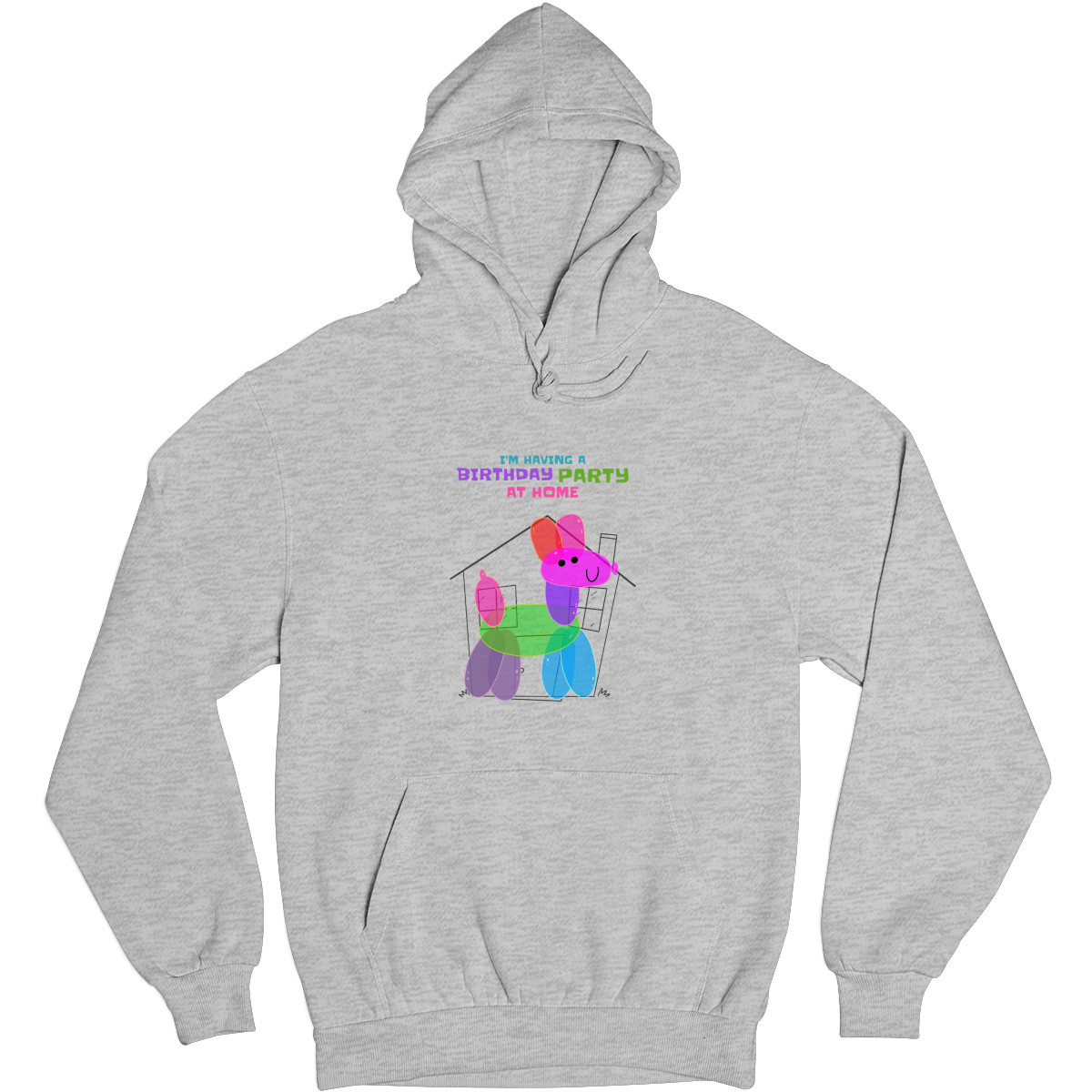 I'm having a birthday party at home  Unisex Hoodie | Gray