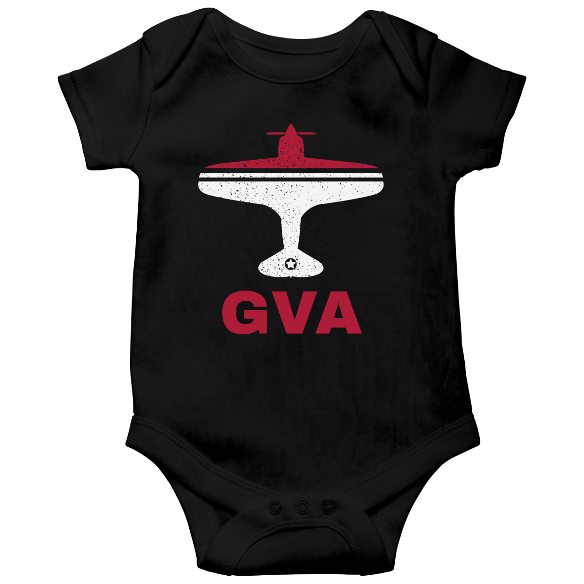 Fly Geneva GVA Airport Baby Bodysuits | Black