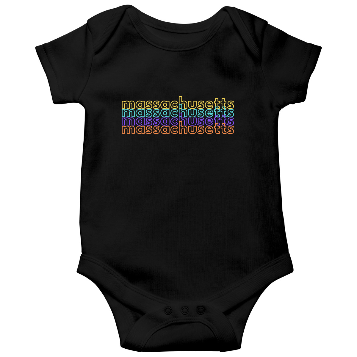 Massachusetts Baby Bodysuit | Black