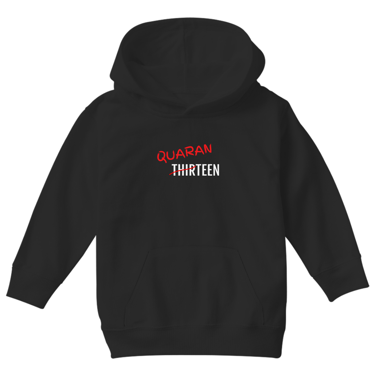 Quaranteen 13th Birthday Kids Hoodie | Black