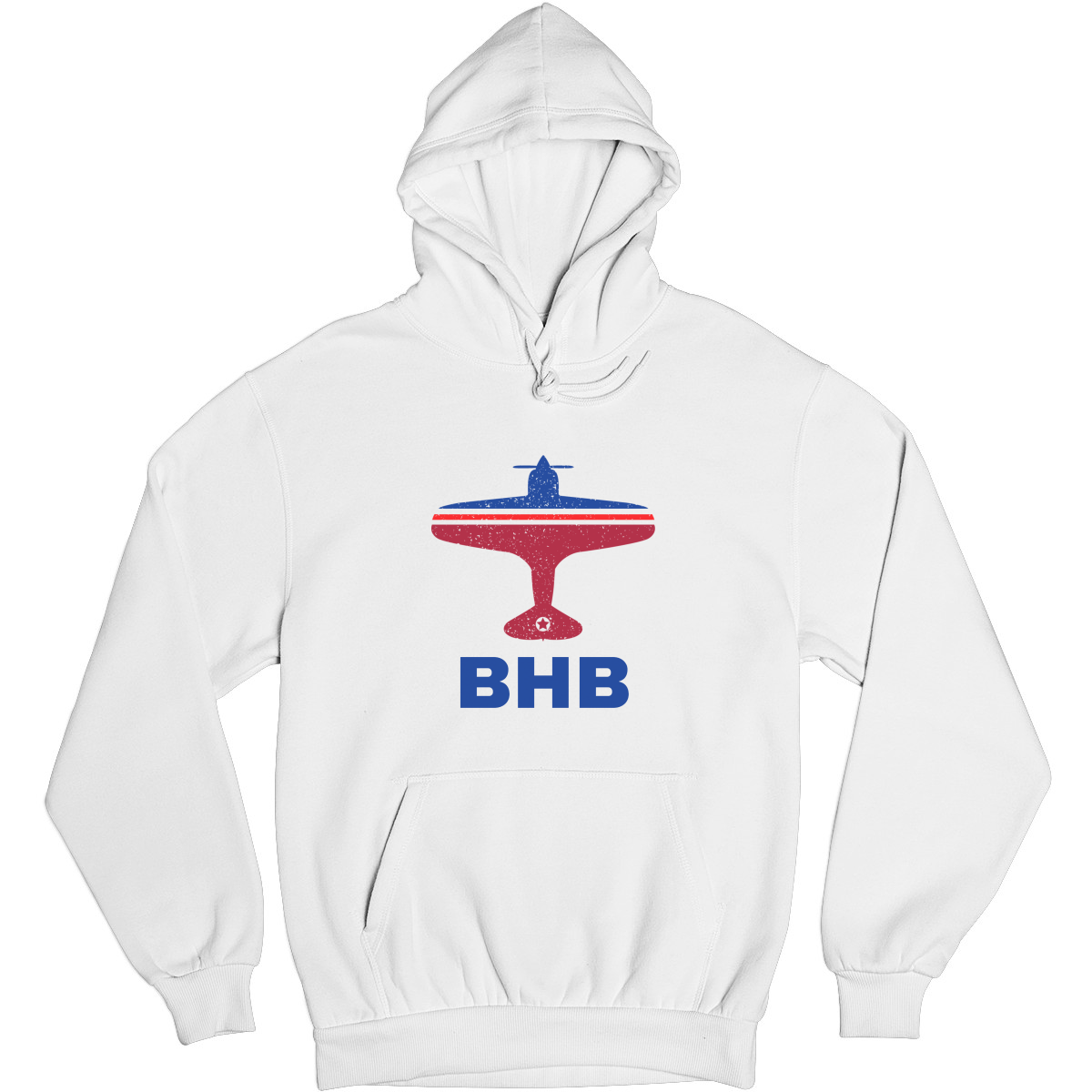 Fly Bar Harbor BHB Airport Unisex Hoodie | White