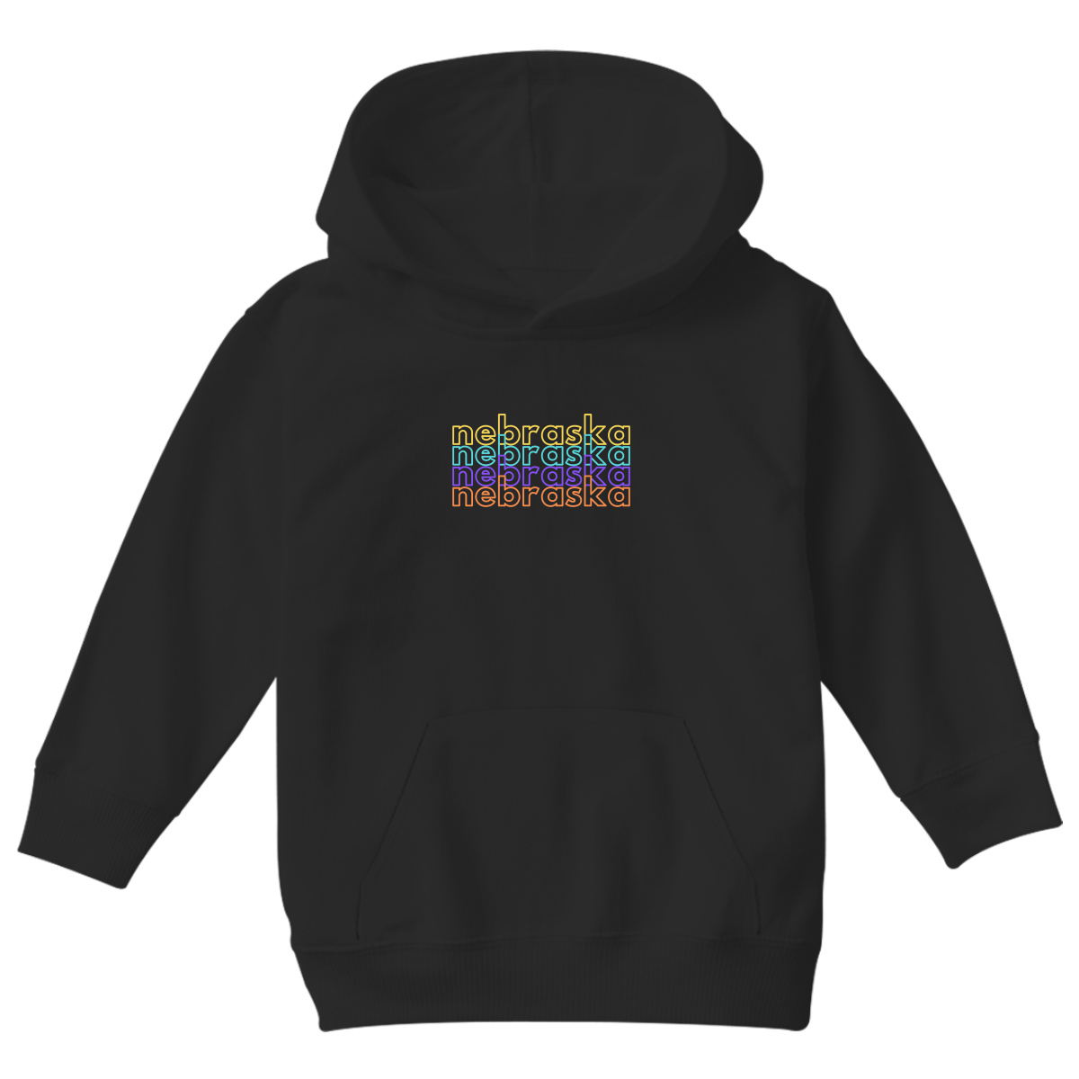 Nebraska Kids Hoodie | Black