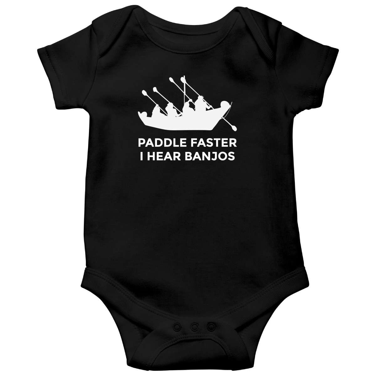 Paddle Faster, I Hear Banjos Baby Bodysuits | Black