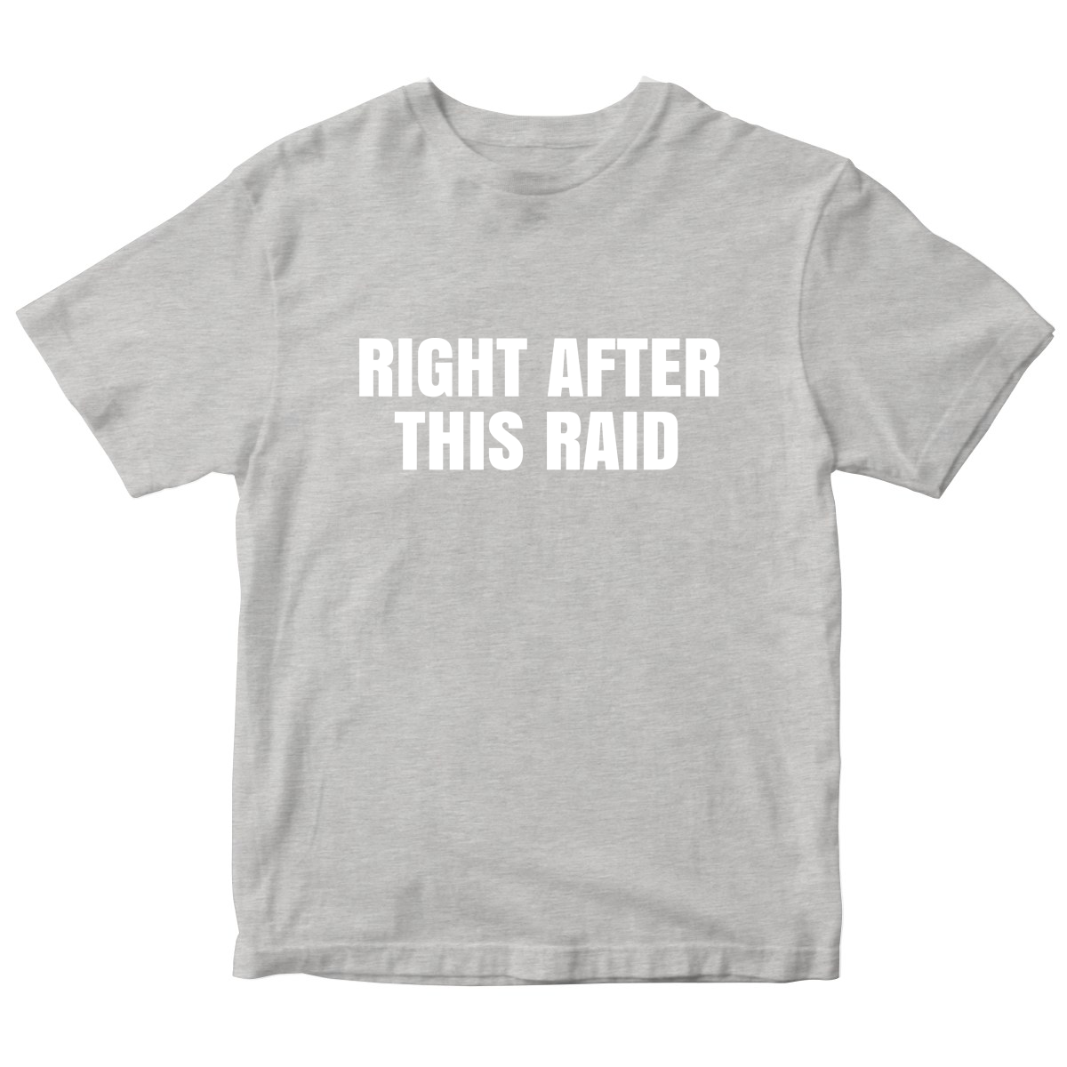 Right After This Raid Kids T-shirt | Gray