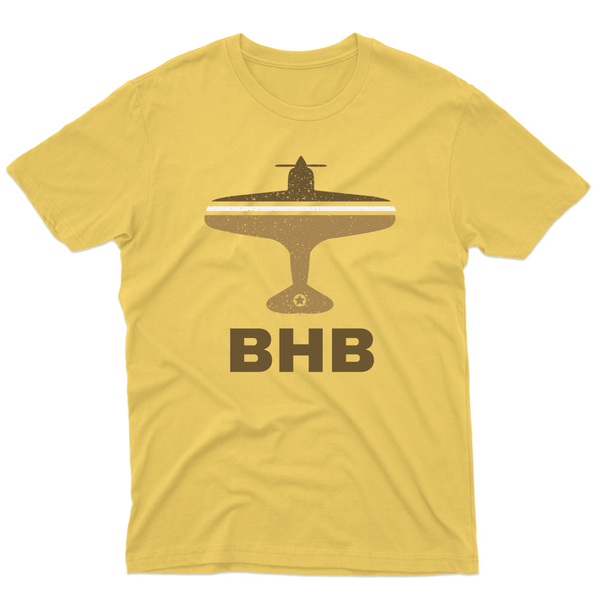 Fly Bar Harbor BHB Airport Men's T-shirt | Yellow