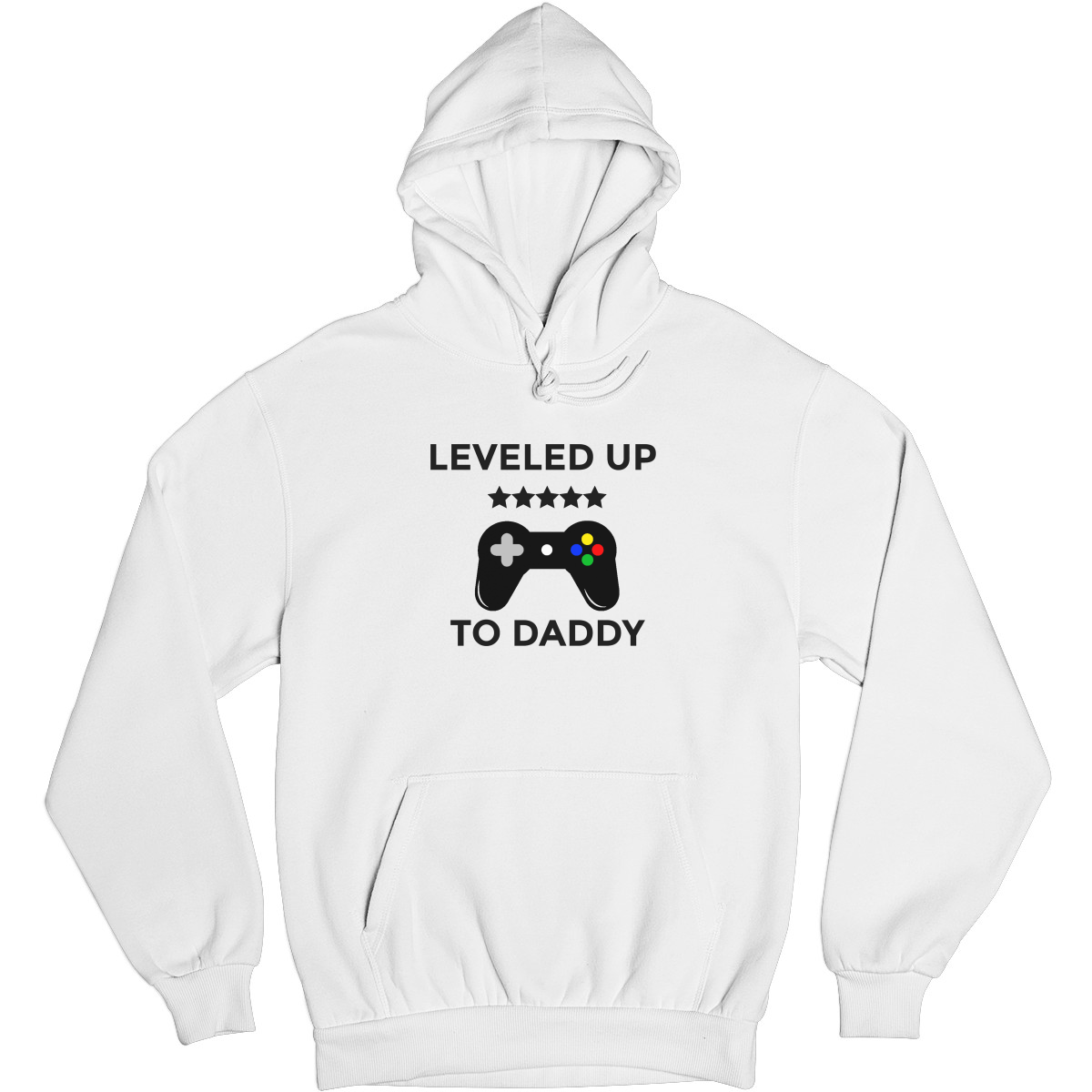 LEVELED UP TO DADDY Unisex Hoodie | White