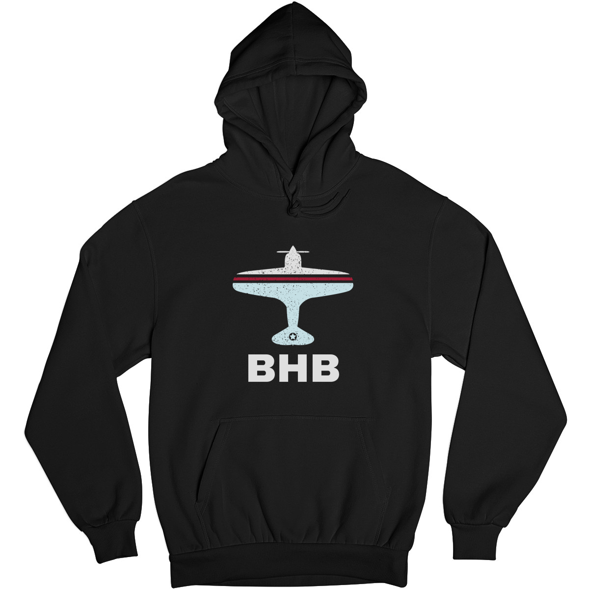 Fly Bar Harbor BHB Airport Unisex Hoodie | Black