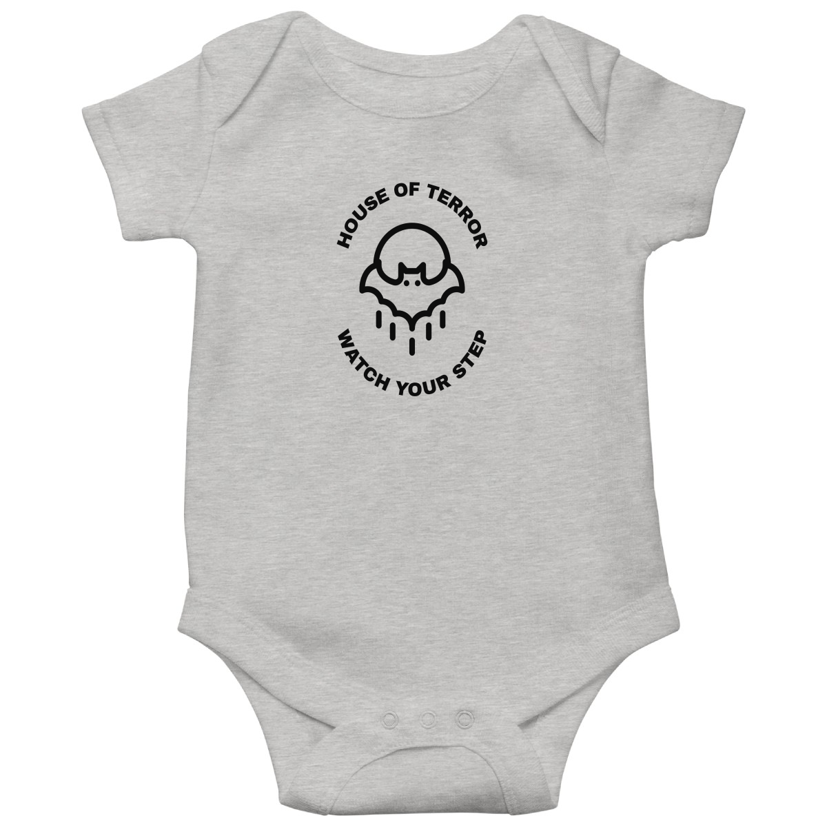 House of Terror Watch Your Step Baby Bodysuits | Gray