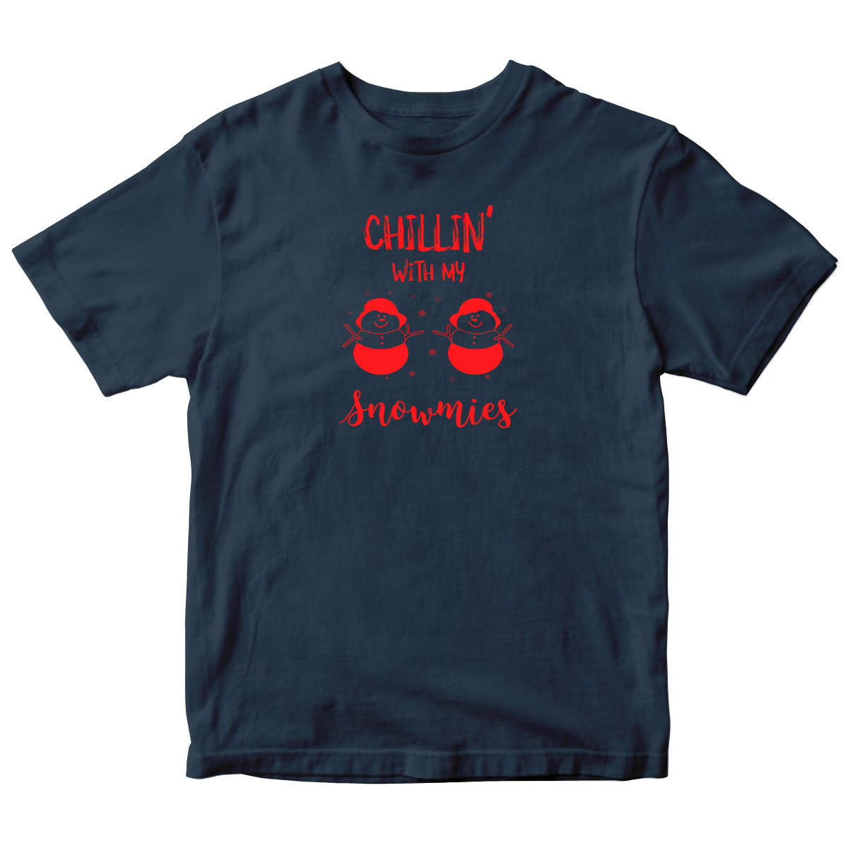 Chillin' With My Snowmies Kids T-shirt | Maroon