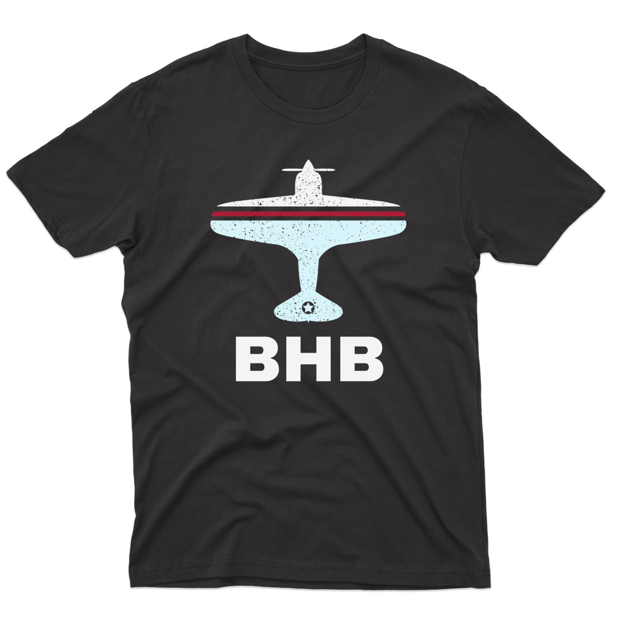 Fly Bar Harbor BHB Airport Men's T-shirt | Black