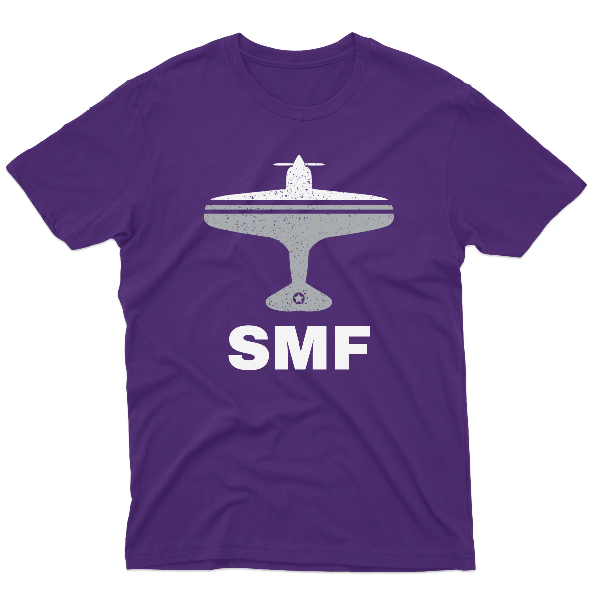 Fly Sacrameto SMF Airport Men's T-shirt | Purple