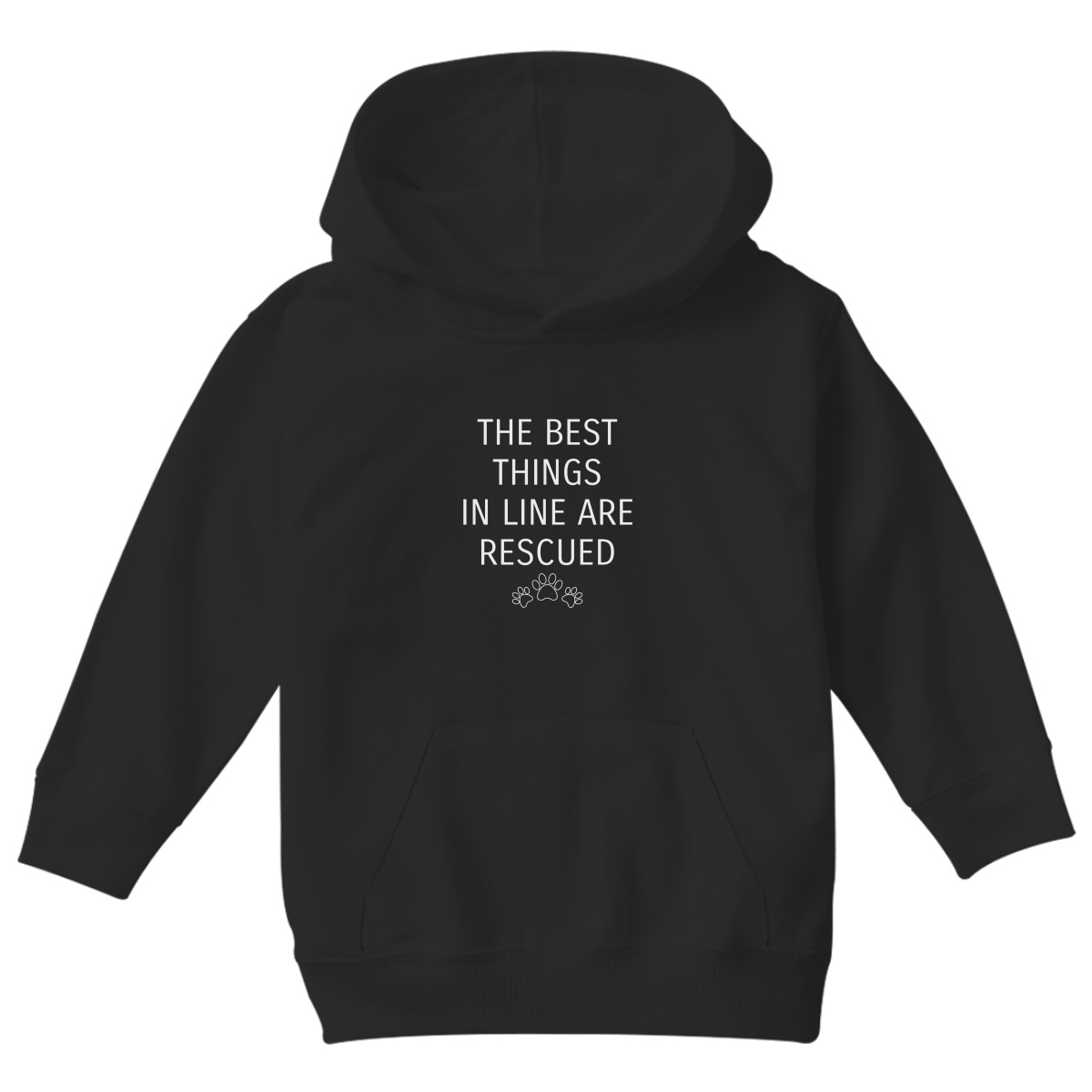 The Best Things In Life Are Rescued Kids Hoodie | Black