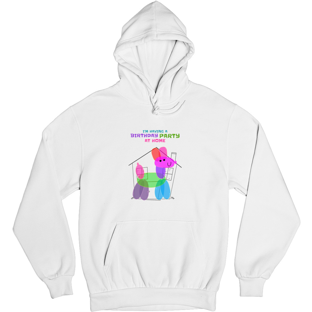 I'm having a birthday party at home  Unisex Hoodie | White