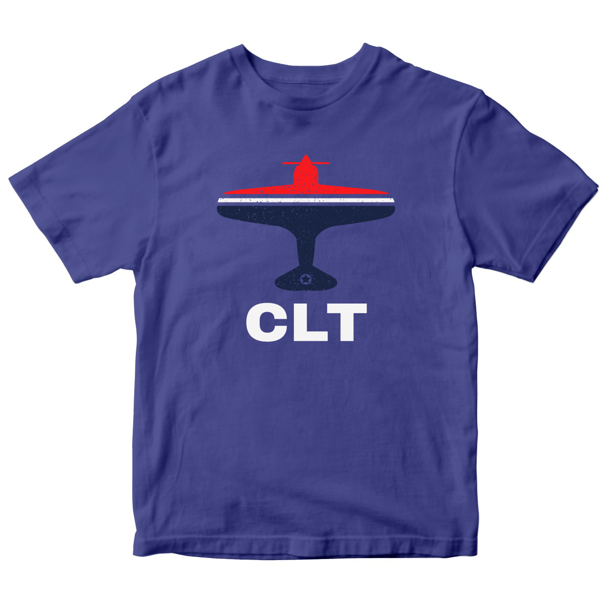 Fly Charlotte CLT Airport Kids T-shirt | Blue