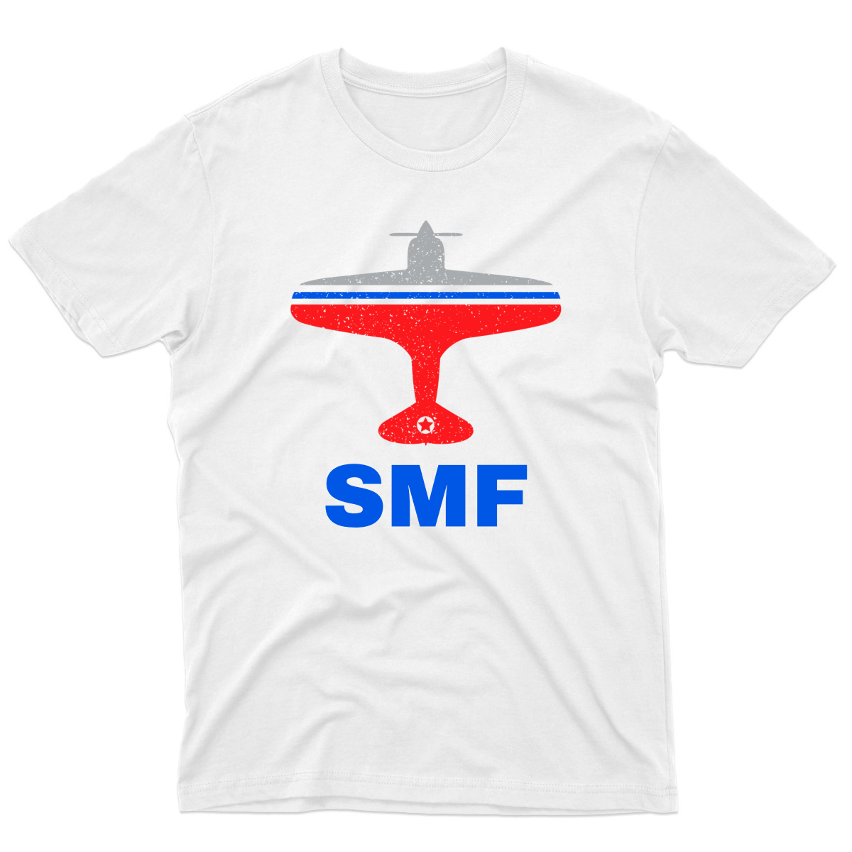 Fly Sacrameto SMF Airport Men's T-shirt | White