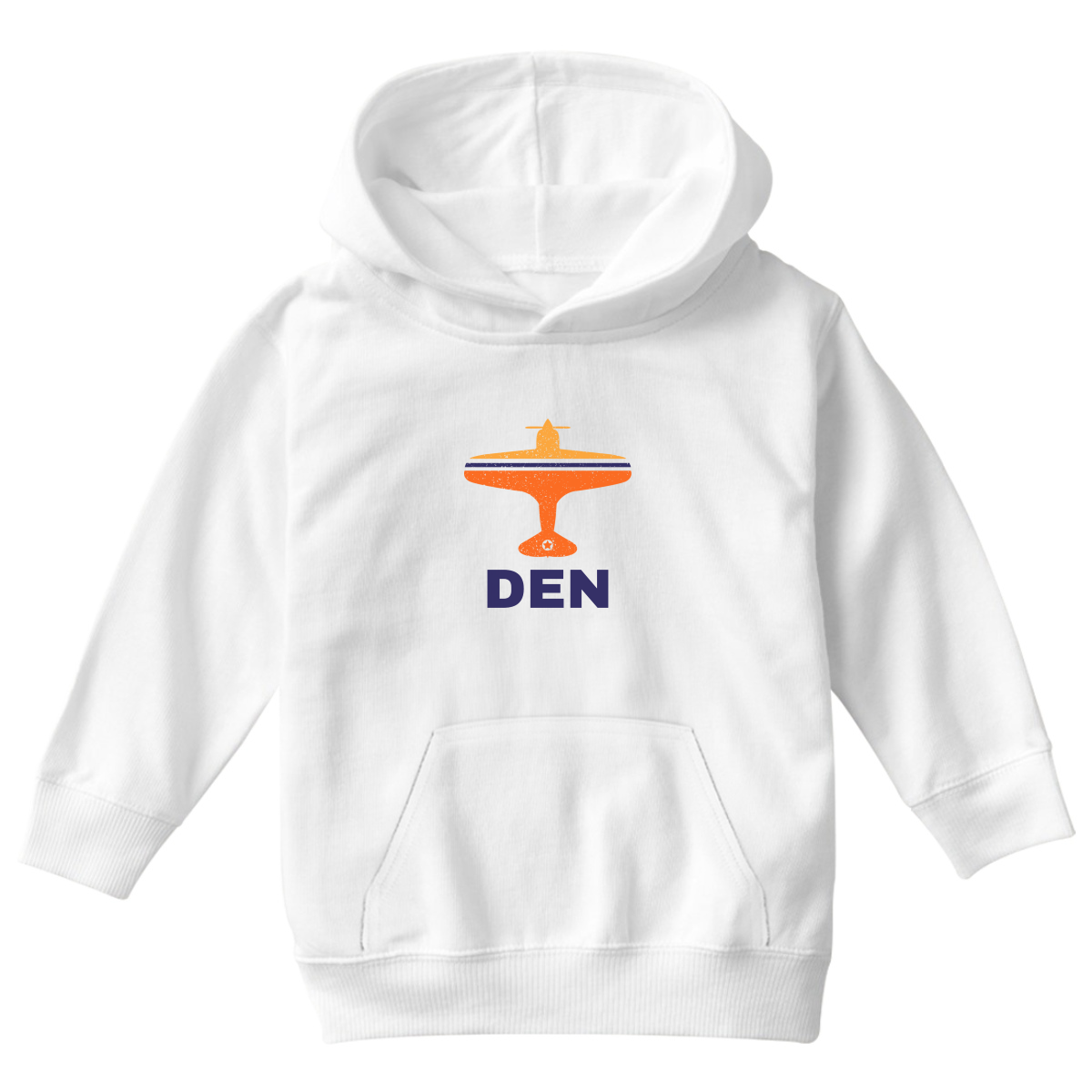 Fly Denver DEN Airport Kids Hoodie | White