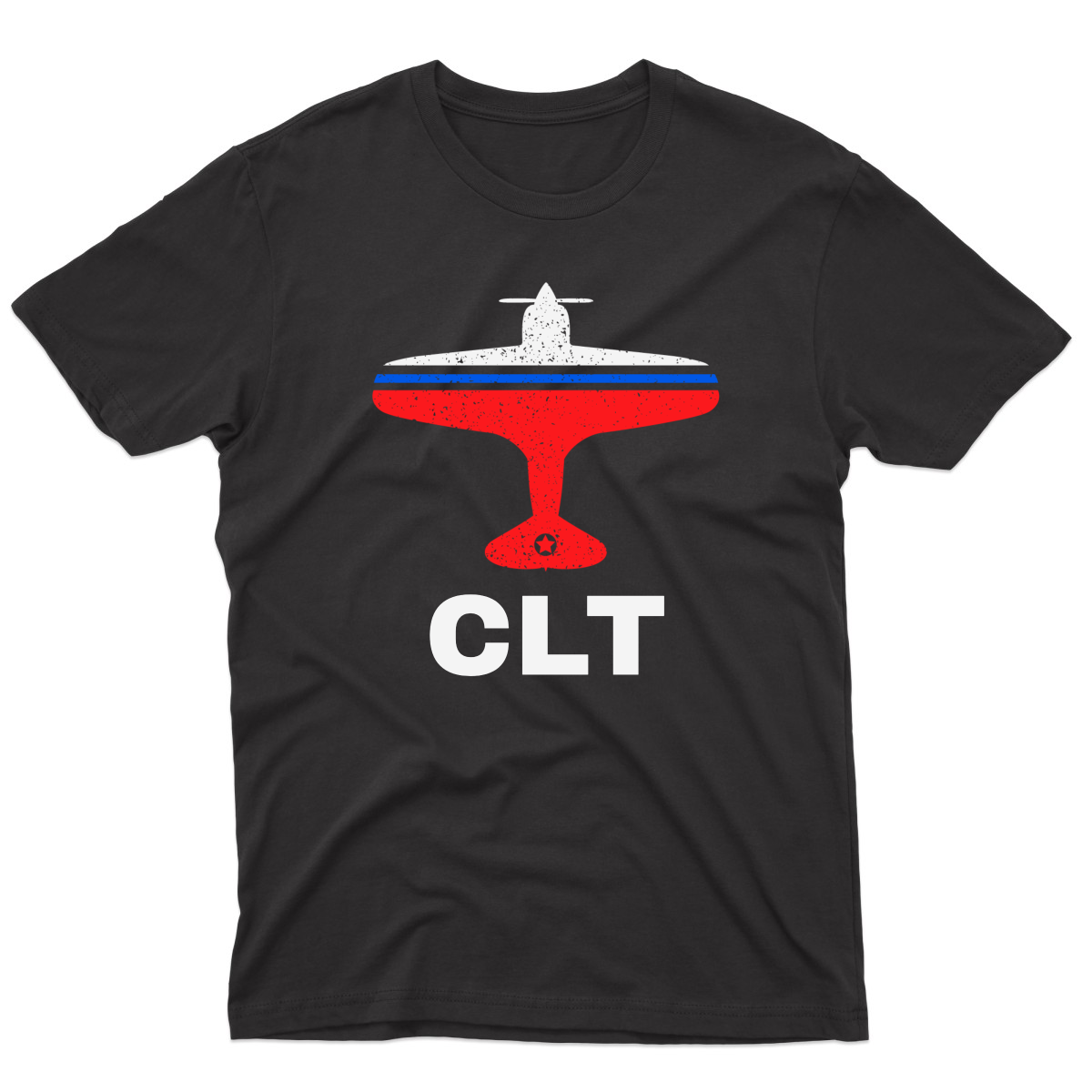 Fly Charlotte CLT Airport Men's T-shirt | Black