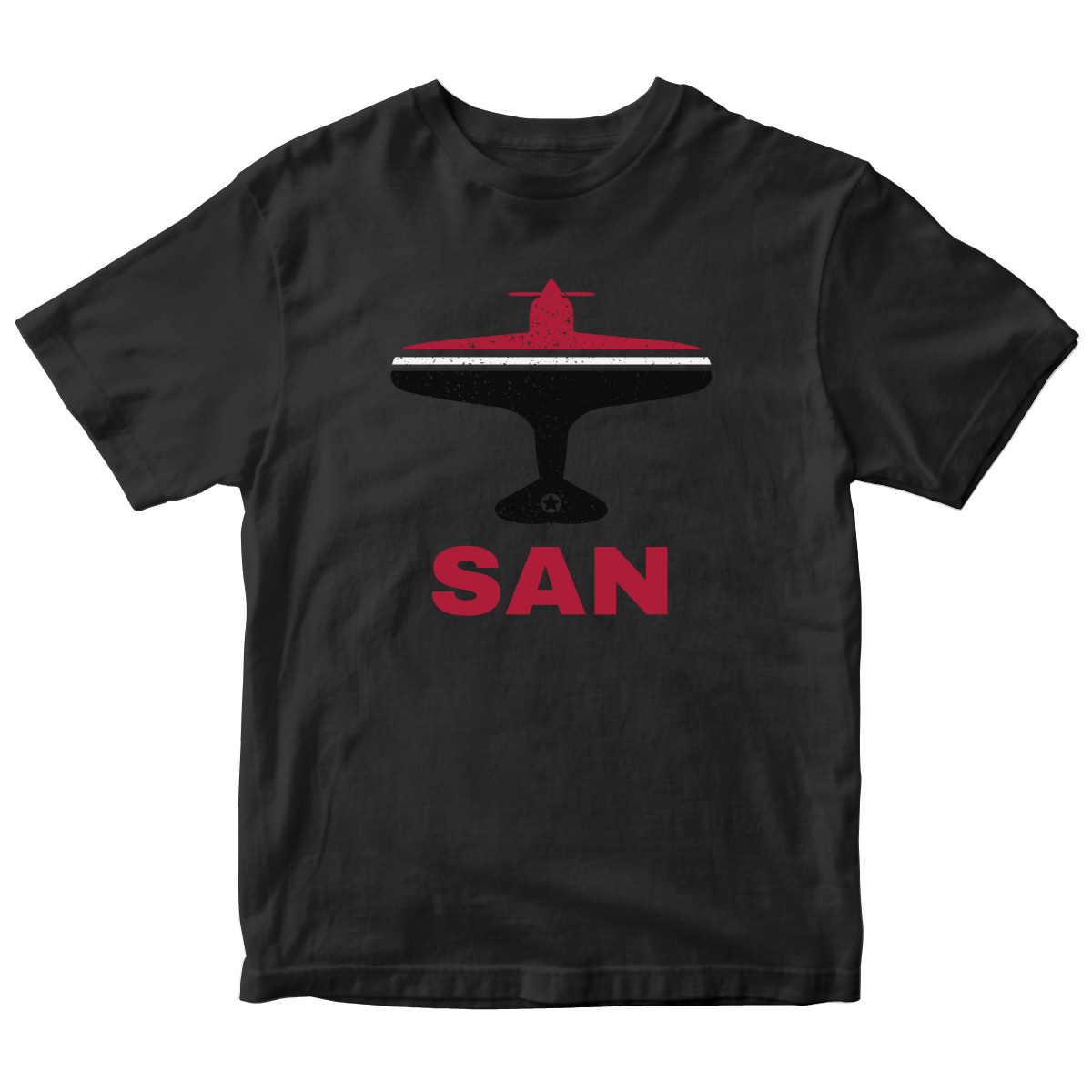 Fly San Diego SAN Airport Kids T-shirt | Black