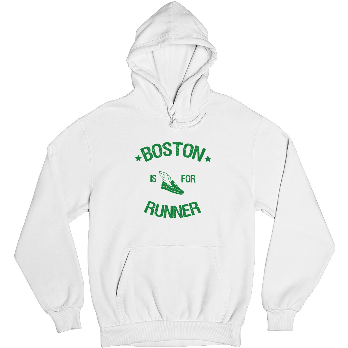 Boston Is For Runners Unisex Hoodie | White