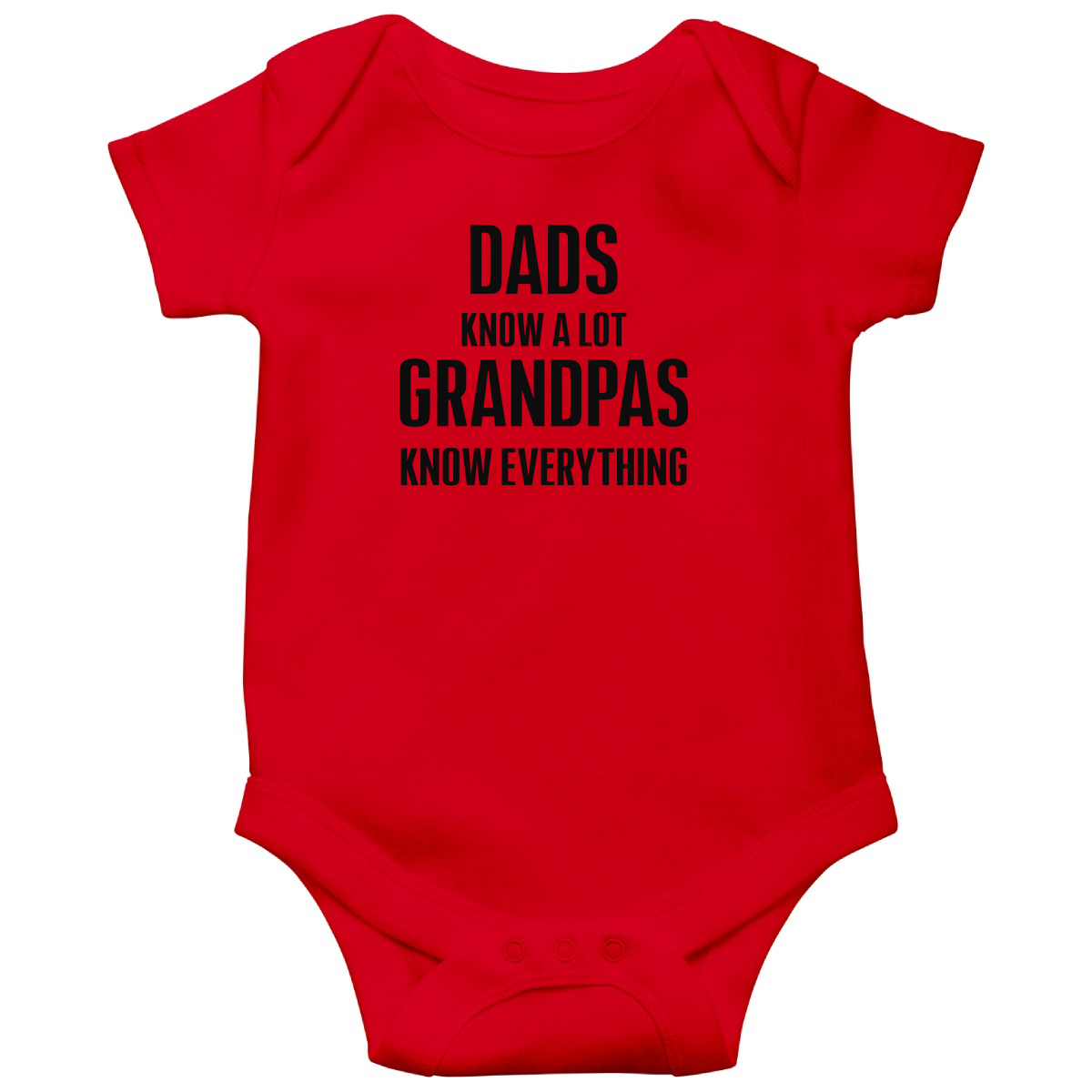Dads know a lot Grandpas know everything  Baby Bodysuits | Red