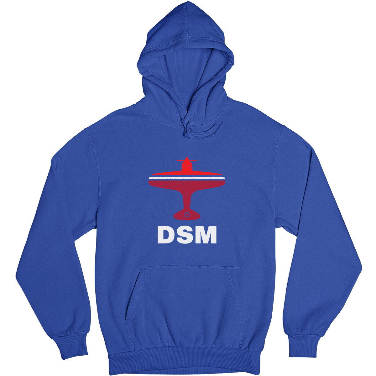 Fly Des Moines DSM Airport Unisex Hoodie | Blue