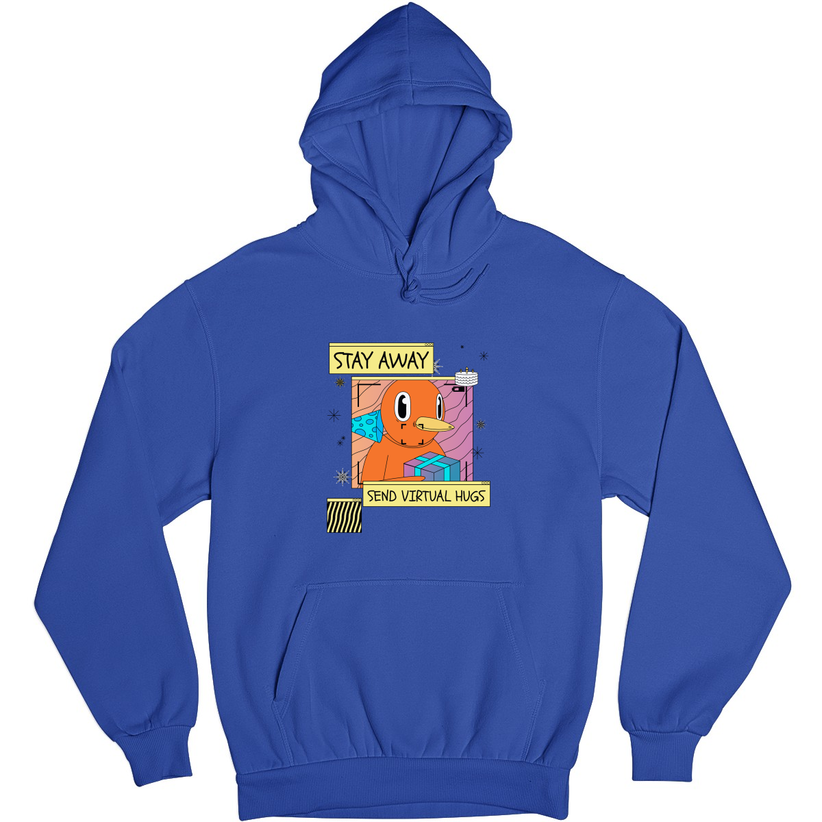 Stay Away Send Virtual Hugs Unisex Hoodie | Blue