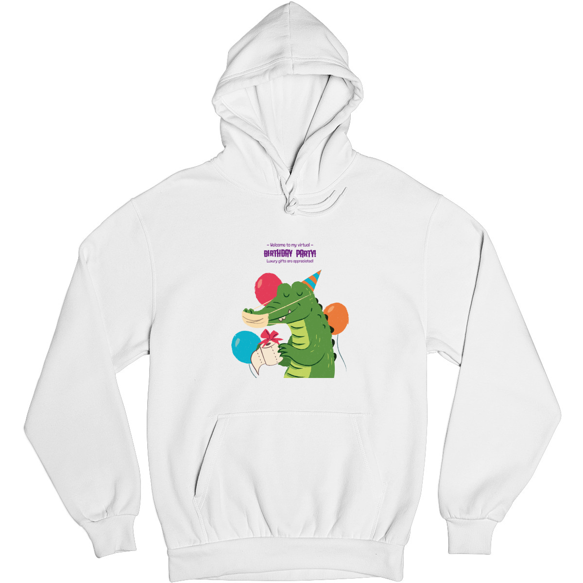 Welcome to My Virtual Birthday Party Unisex Hoodie | White