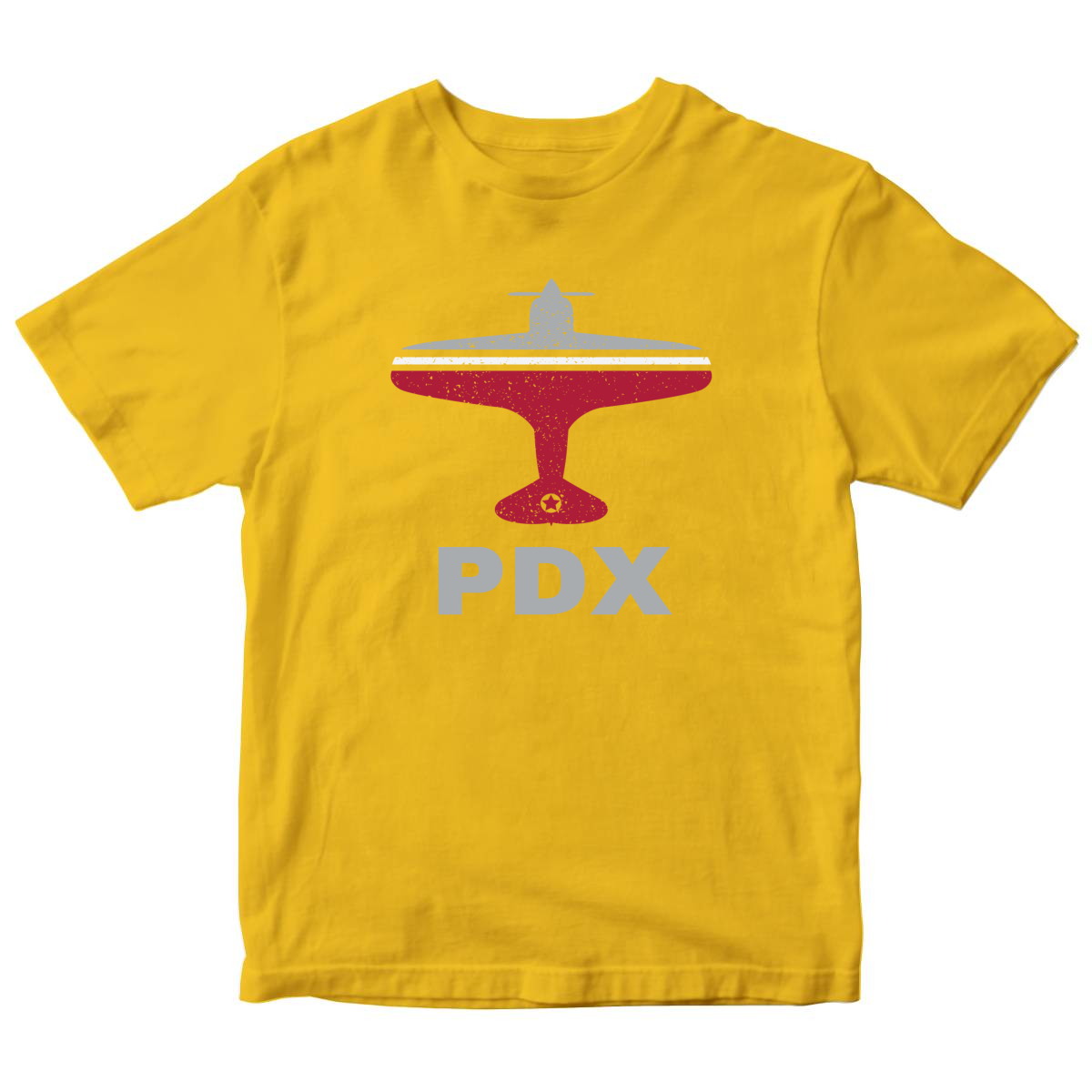 Fly Portland PDX Airport  Kids T-shirt | Yellow