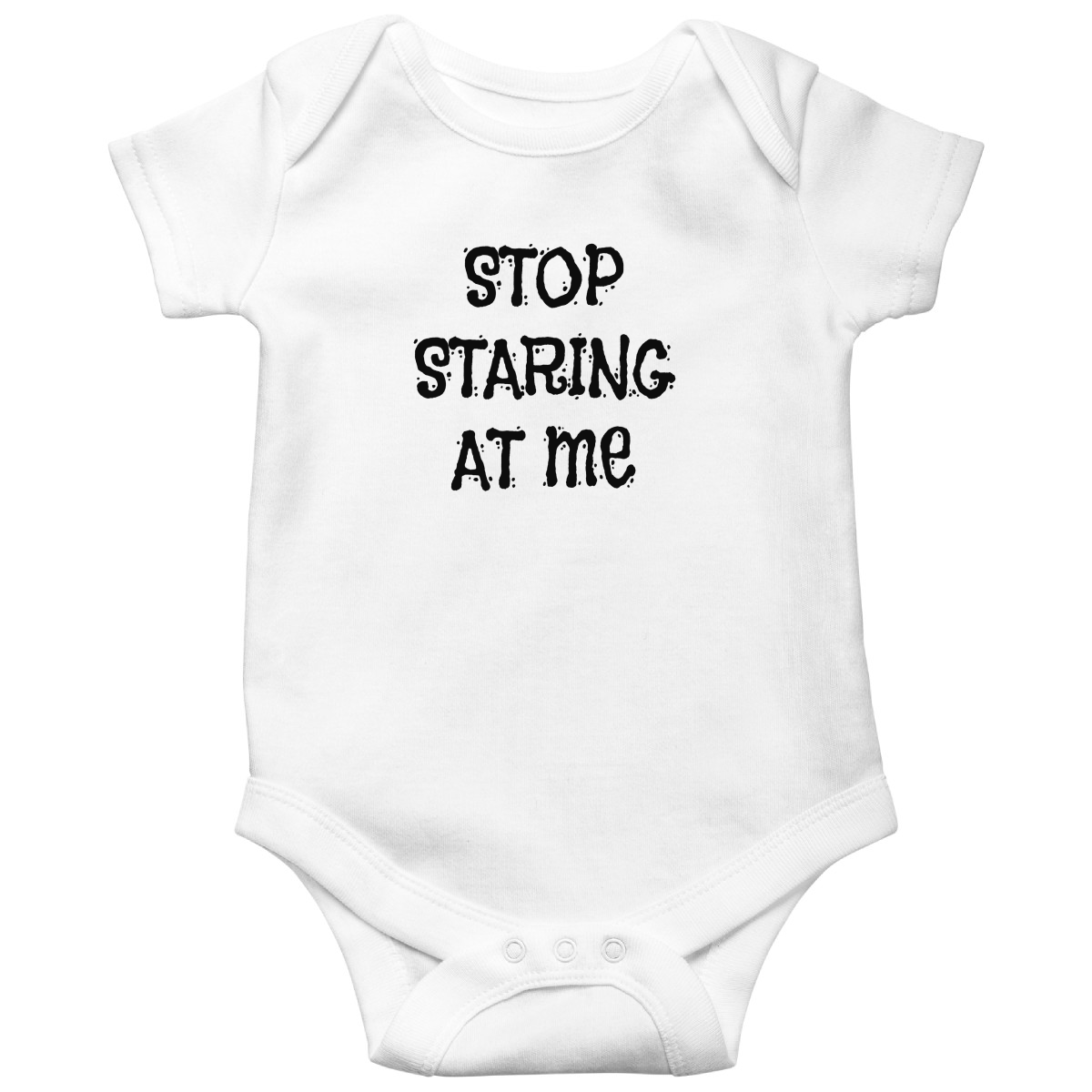 Stop Staring at Me Baby Bodysuits | White