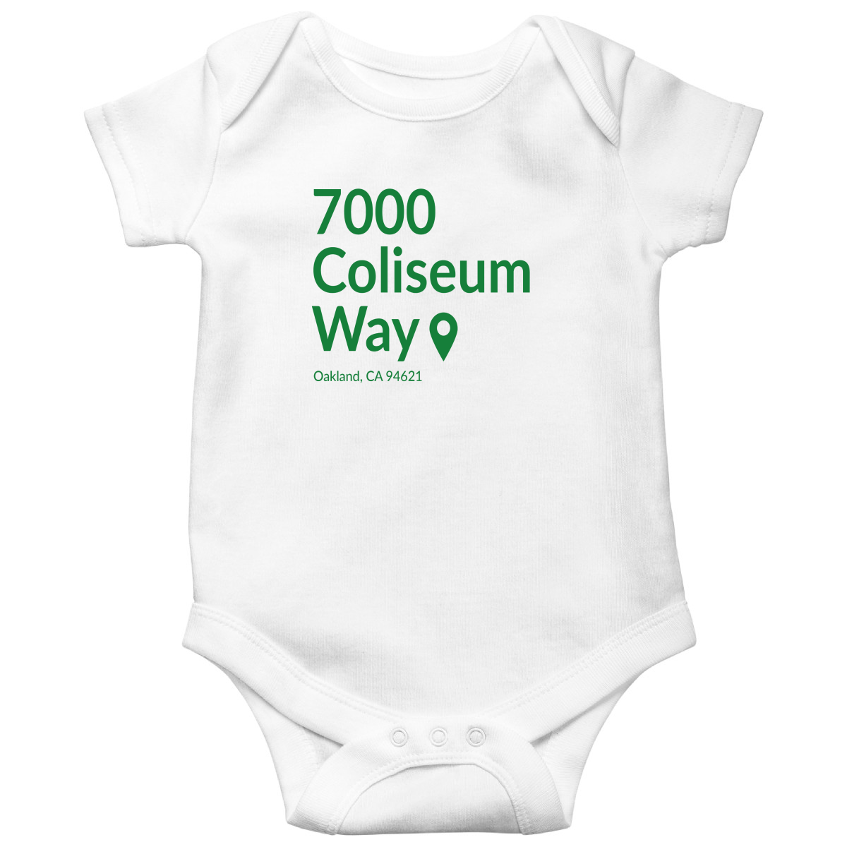 Oakland Baseball Stadium Baby Bodysuits | White