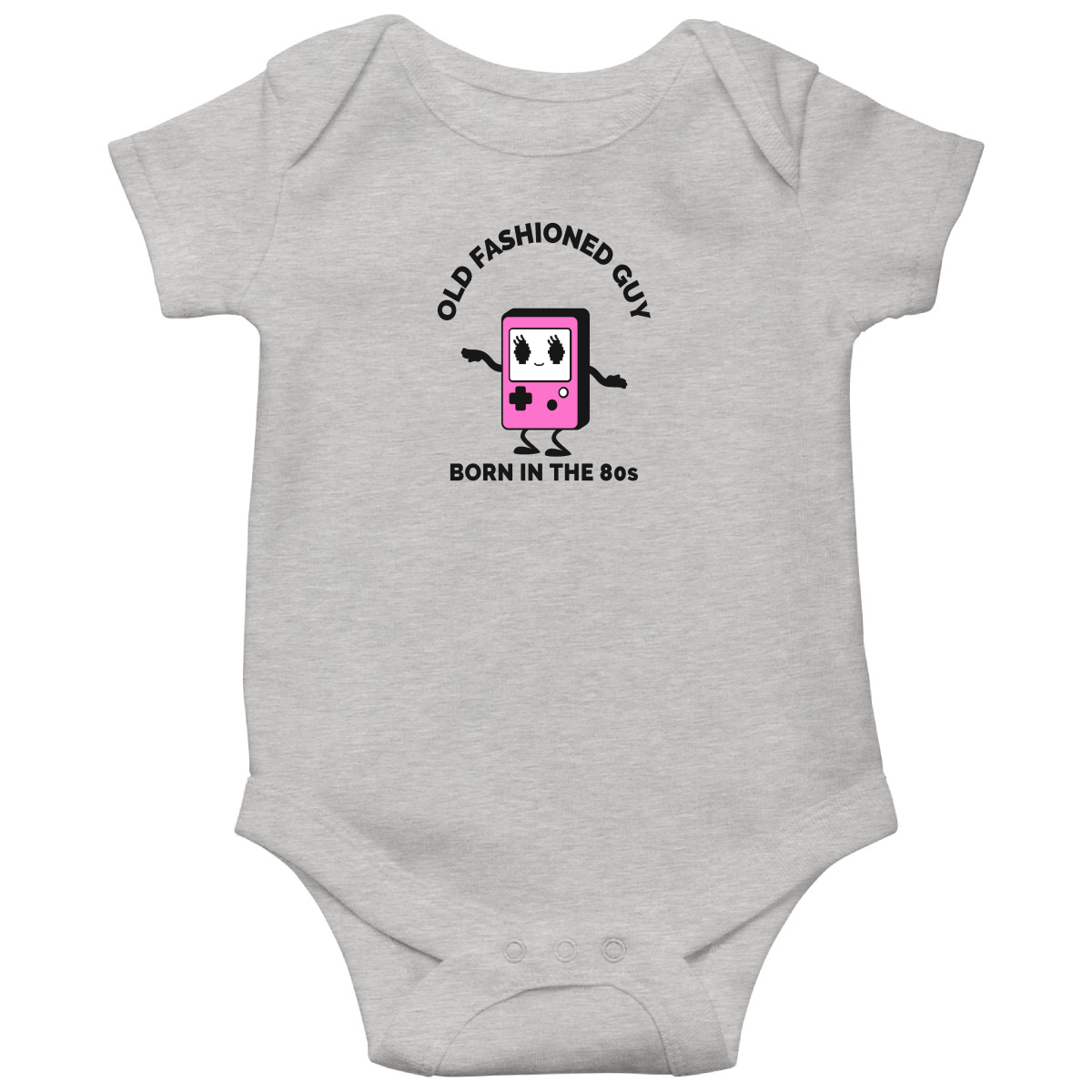 Old Fashioned Guy Baby Bodysuits | Gray