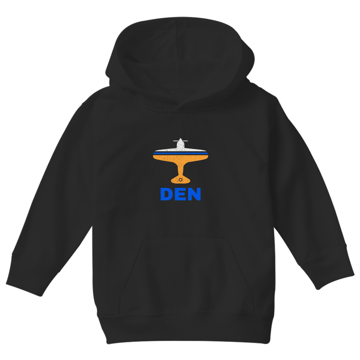 Fly Denver DEN Airport Kids Hoodie | Black