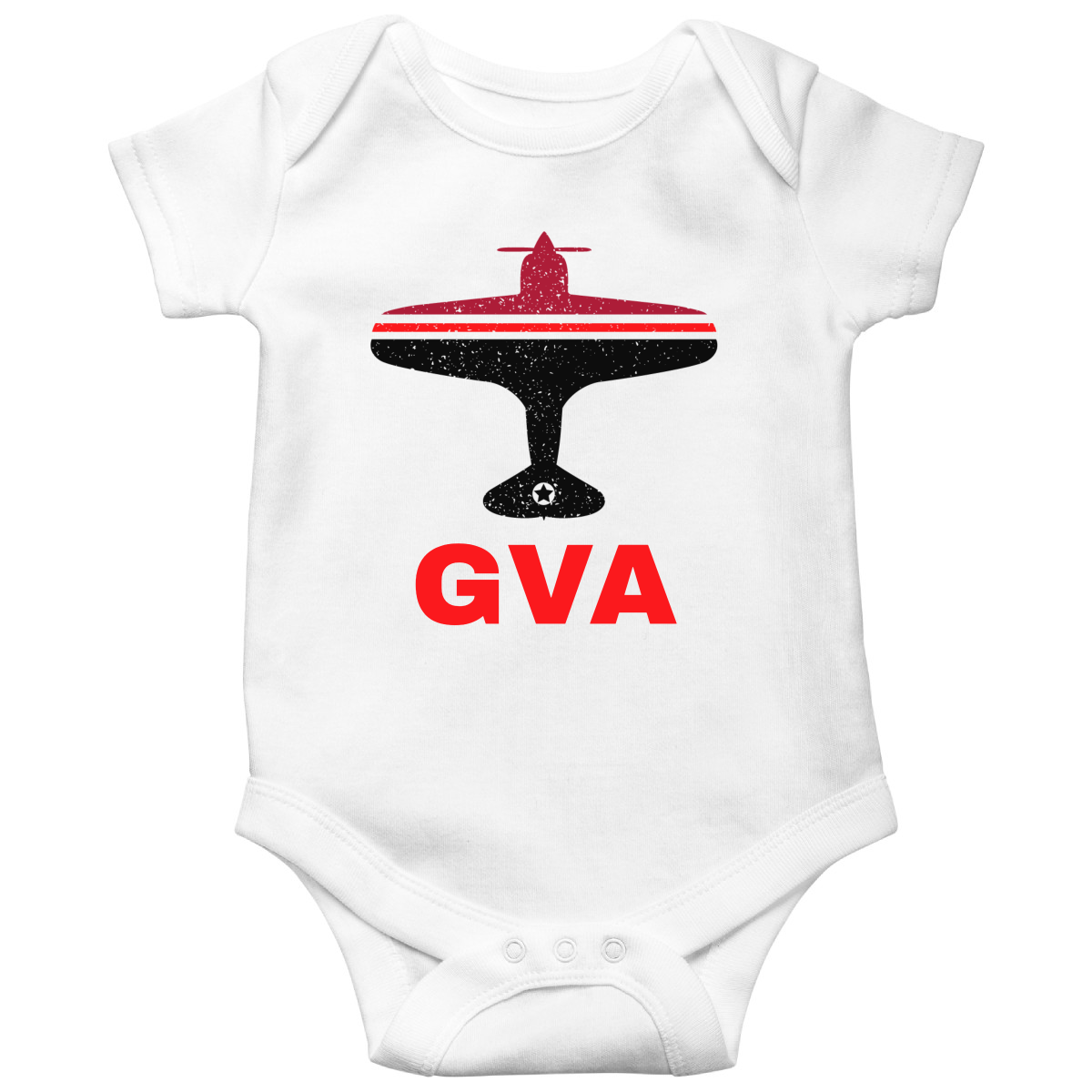 Fly Geneva GVA Airport Baby Bodysuits | White