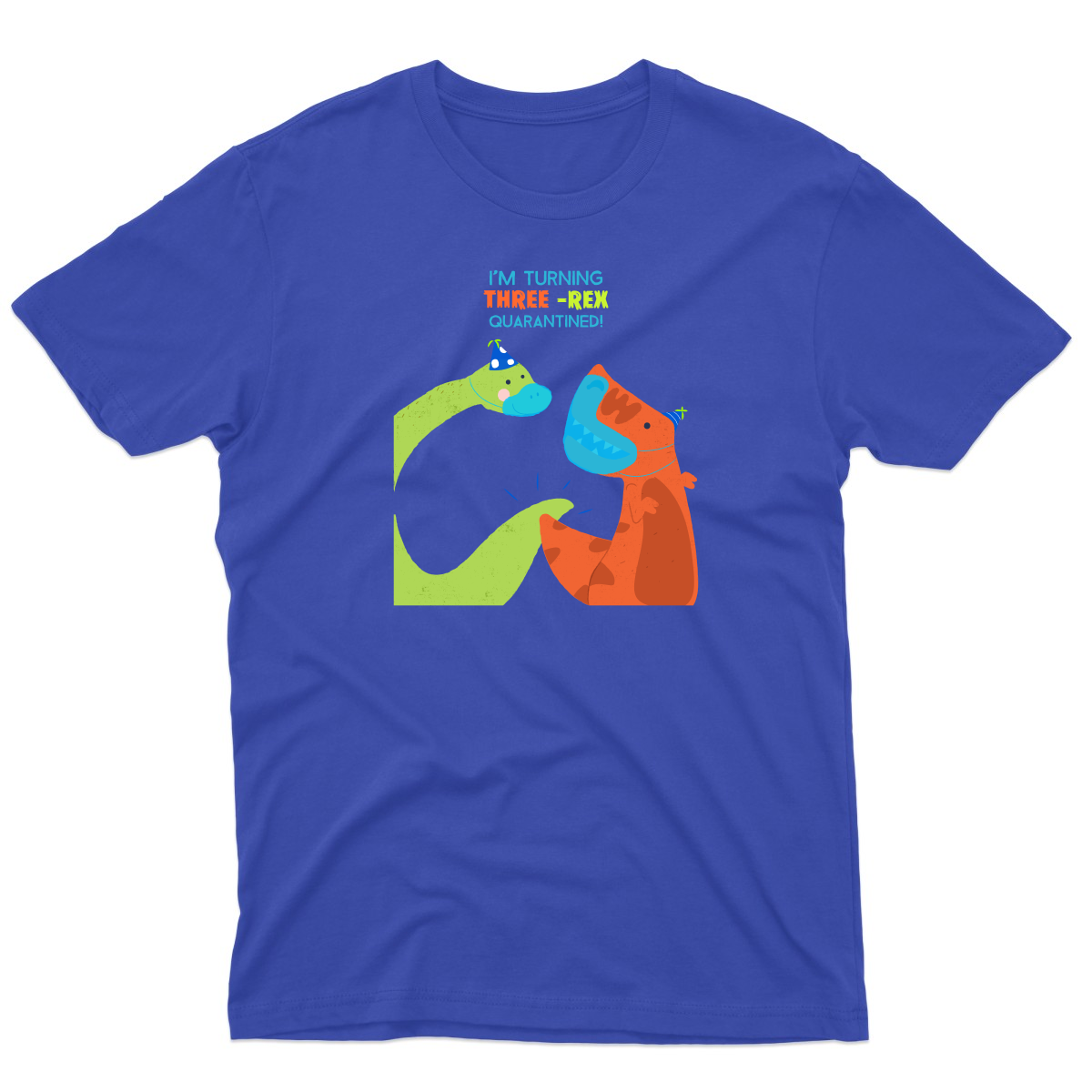 I'm turning three-rex quarantined Men's T-shirt | Blue