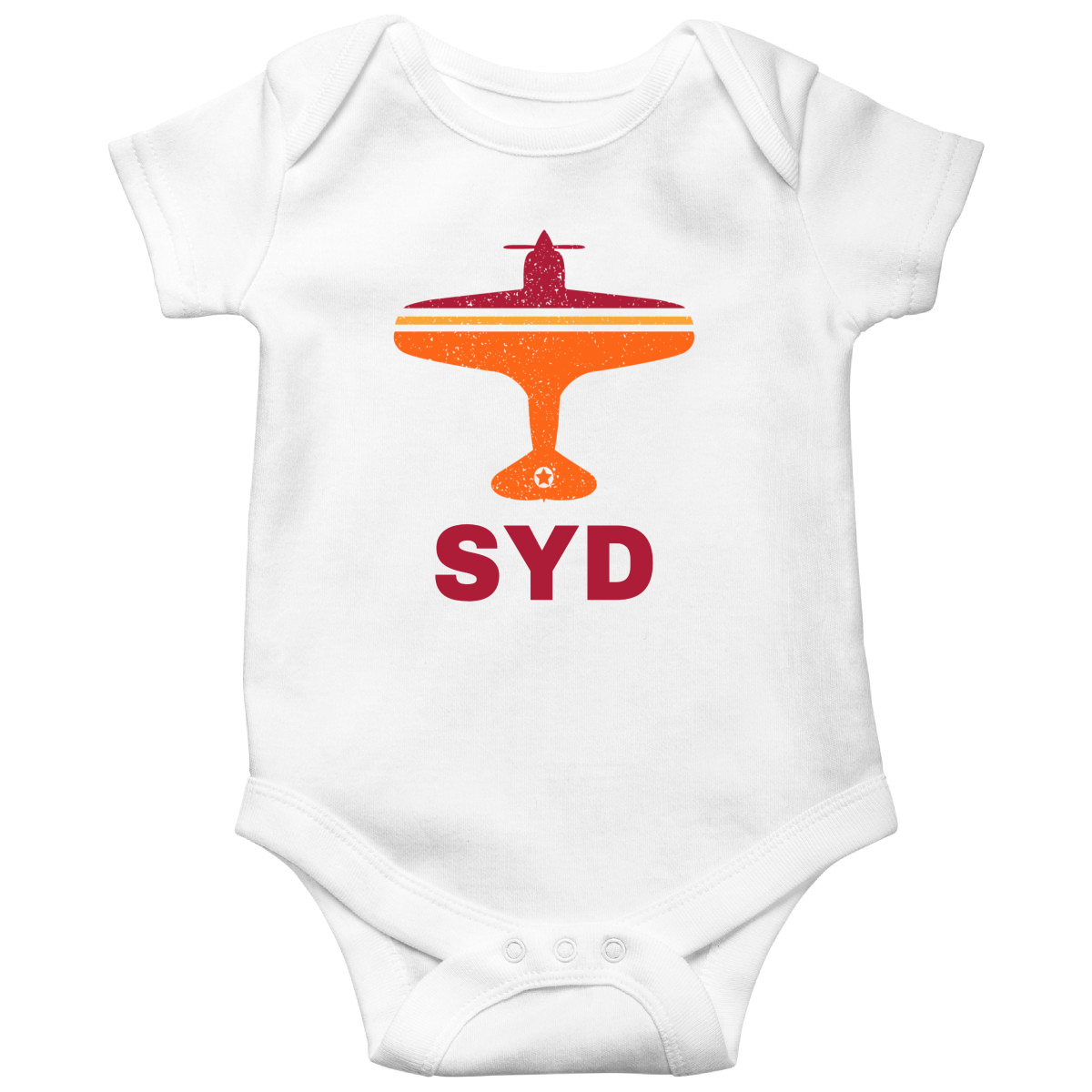 Fly Sydney SYD Airport  Baby Bodysuits | White