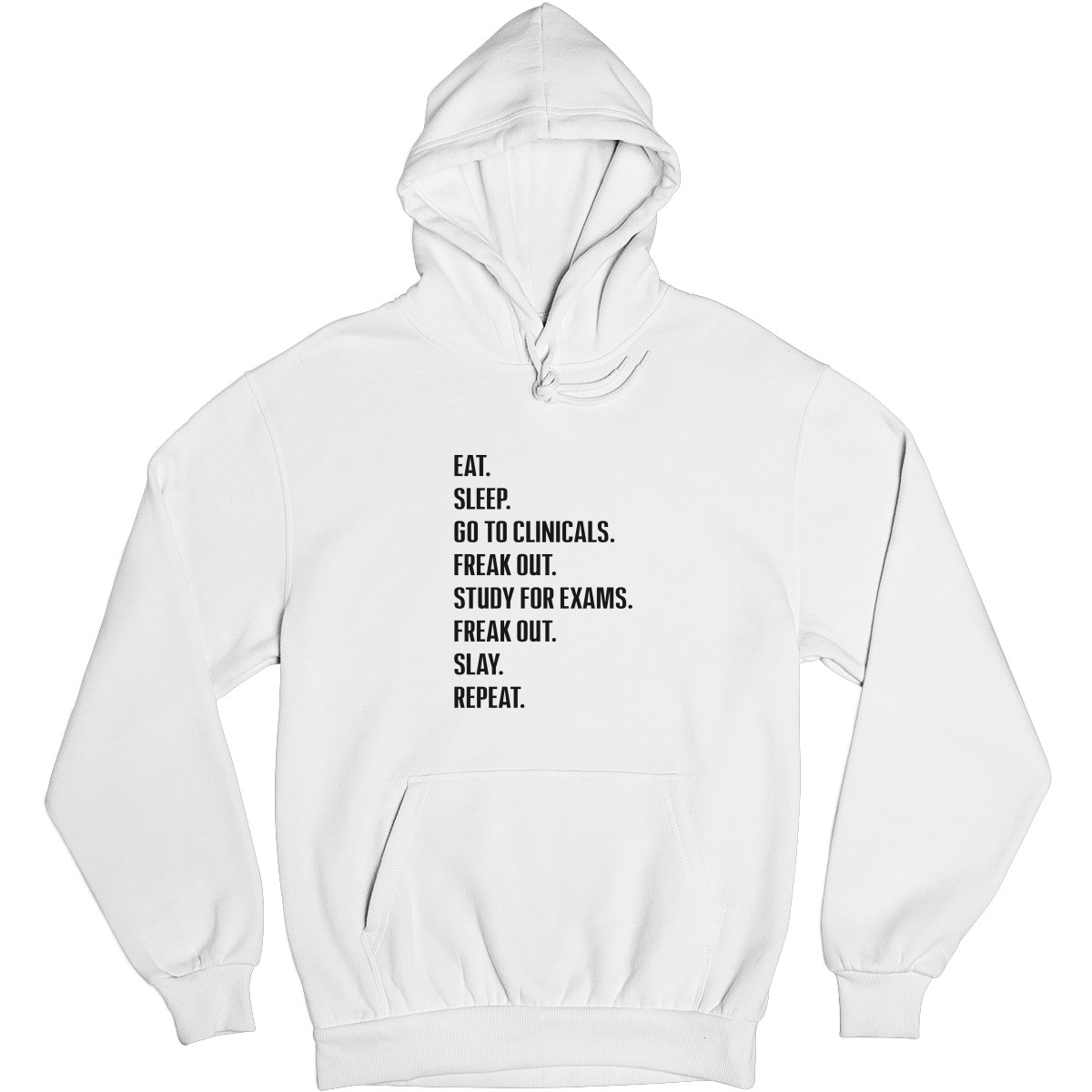 Nursing Student Routine Unisex Hoodie | White