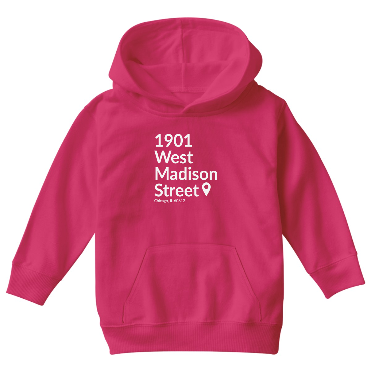 Chicago Basketball & Hockey Stadium Kids Hoodie | Pink