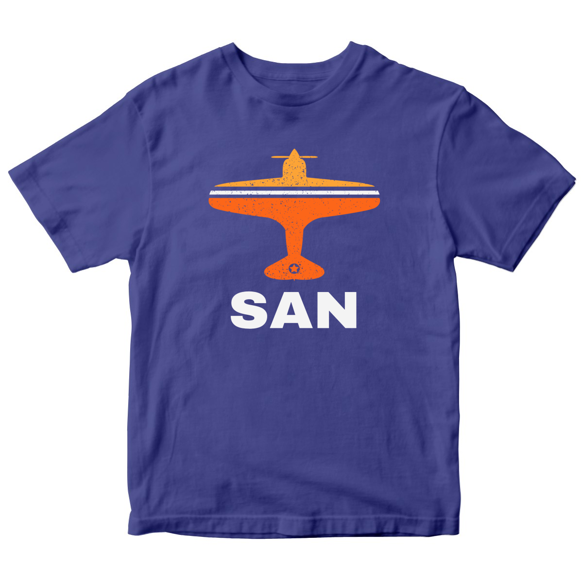 Fly San Diego SAN Airport Kids T-shirt | Blue