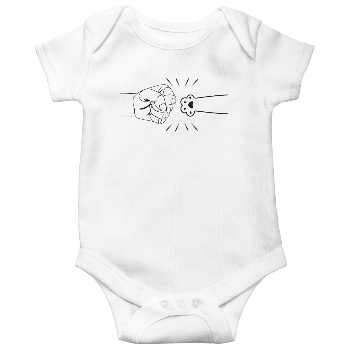 Hand & Paw Baby Bodysuits | White