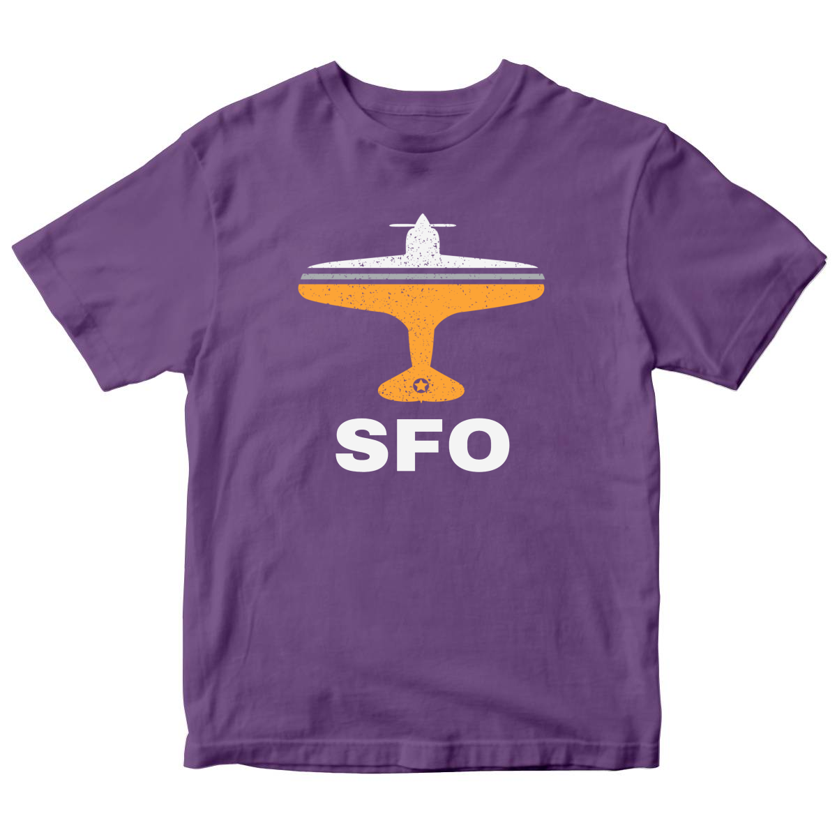 Fly San Francisco SFO Airport Kids T-shirt | Purple