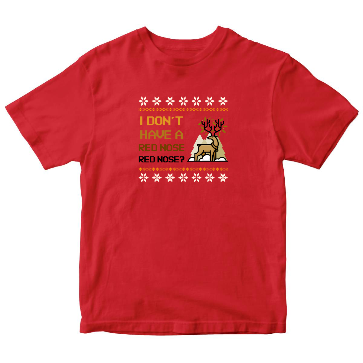 2021 Ugly Sweater Christmas Party Kids T-shirt | Red