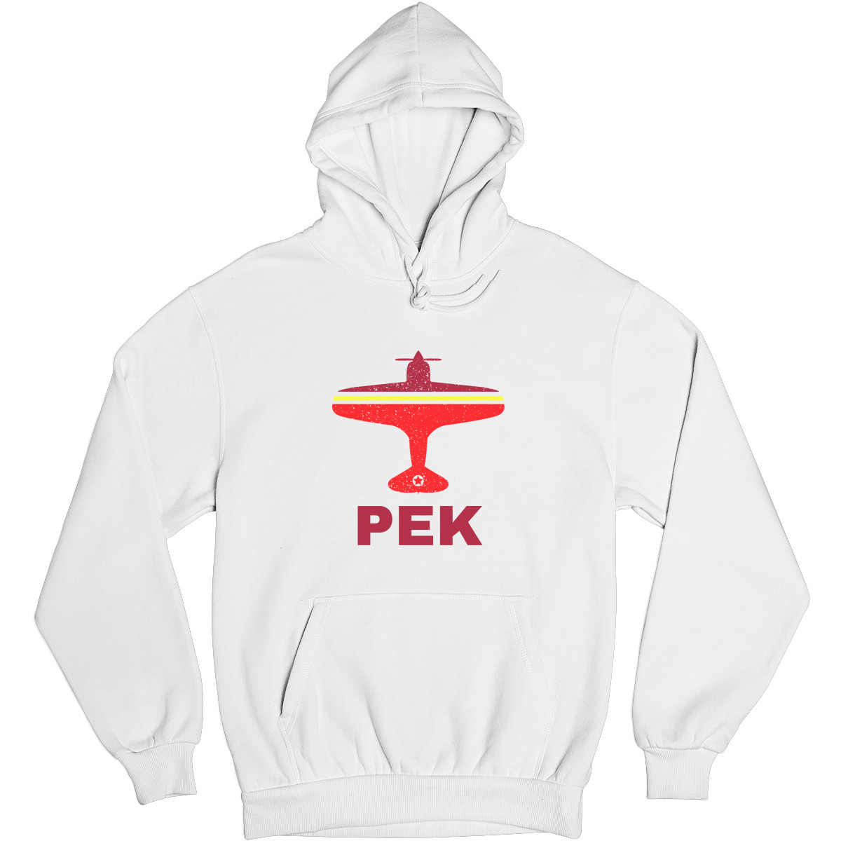 Fly Beijing PEK Airport Unisex Hoodie | White