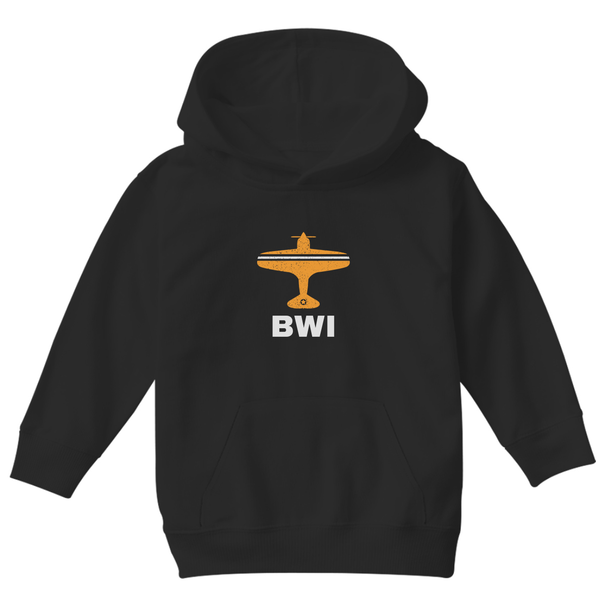 Fly Baltimore BWI Airport Kids Hoodie | Black