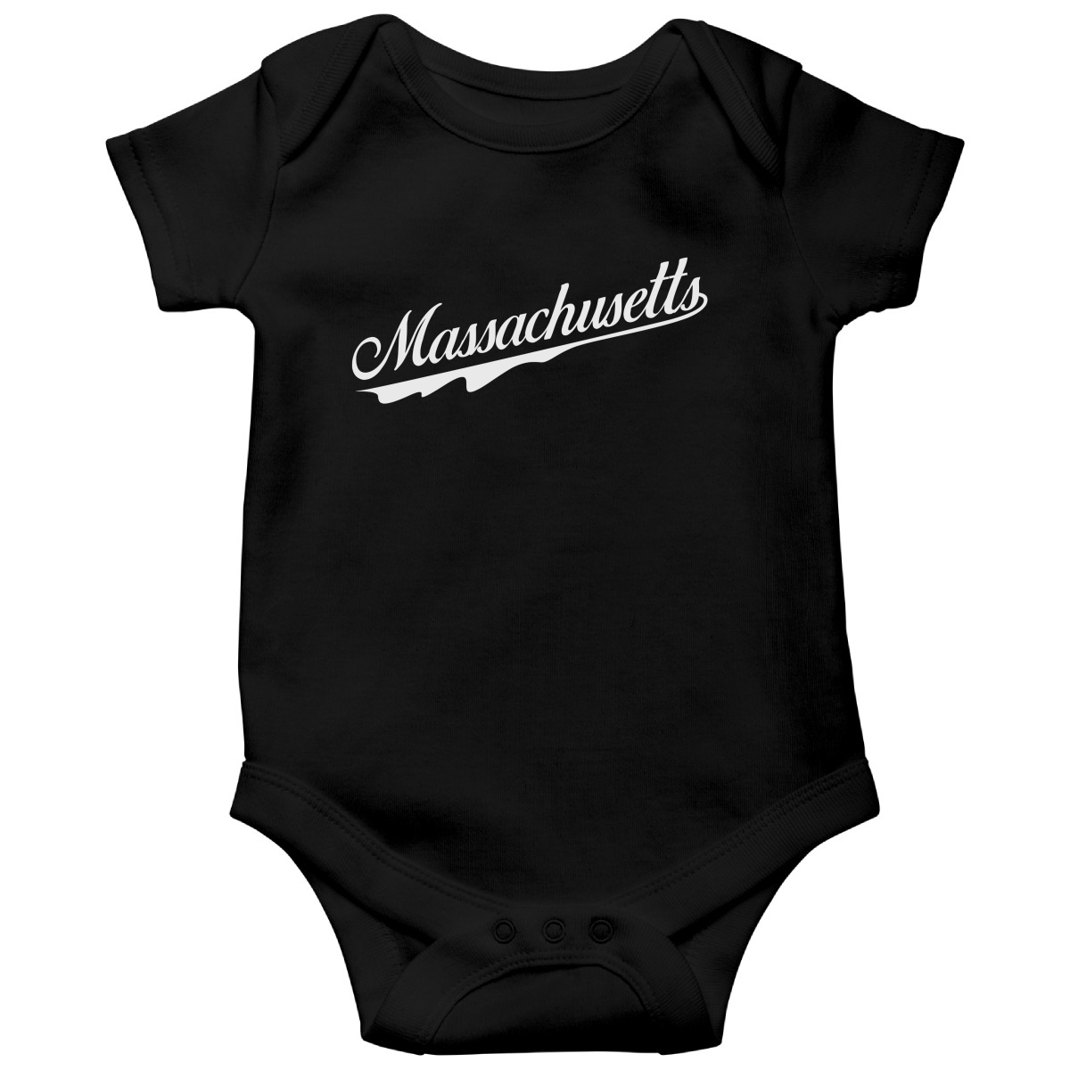 Massachusetts Baby Bodysuit | Black