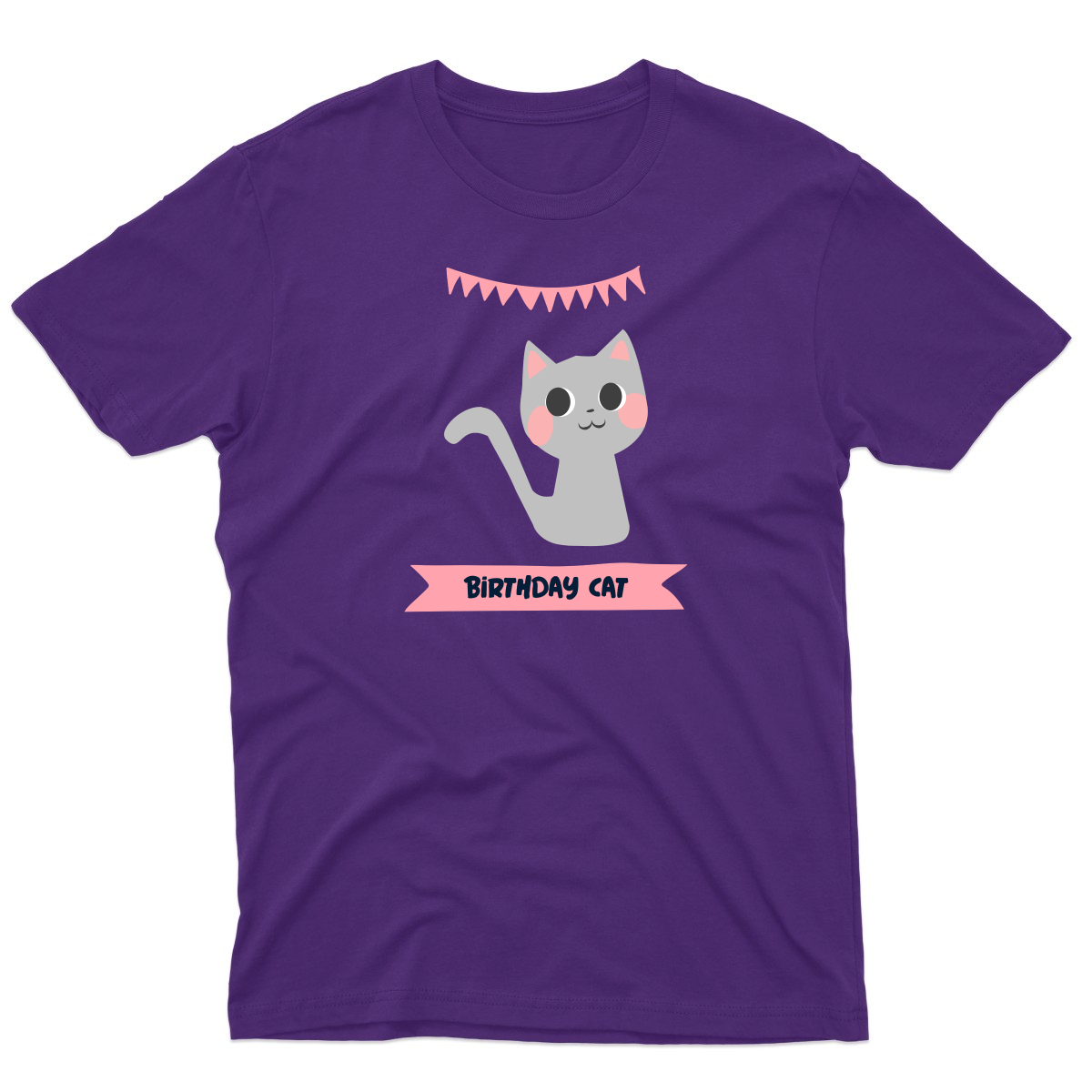 Birthday Cat Men's T-shirt | Purple