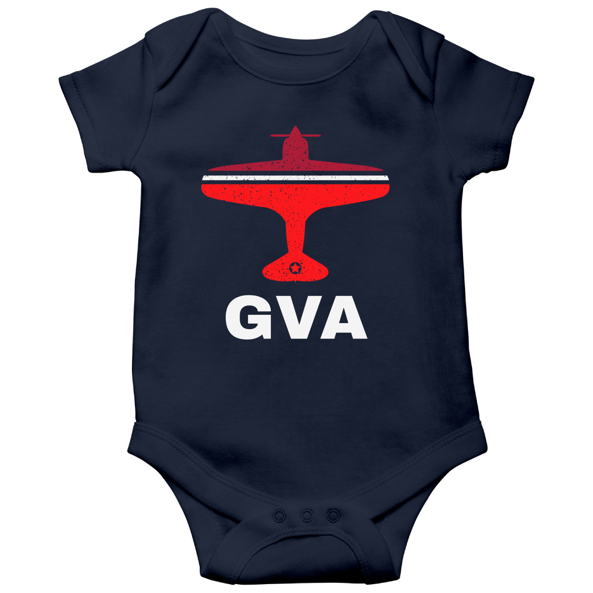 Fly Geneva GVA Airport Baby Bodysuits | Navy