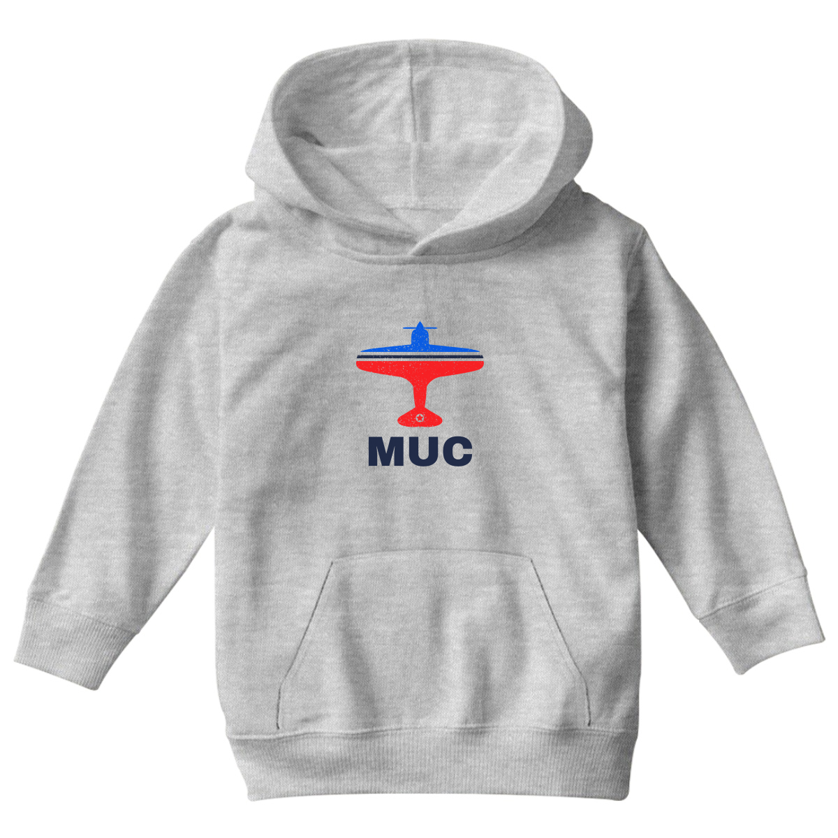 Fly Munich MUC Airport Kids Hoodie | Gray