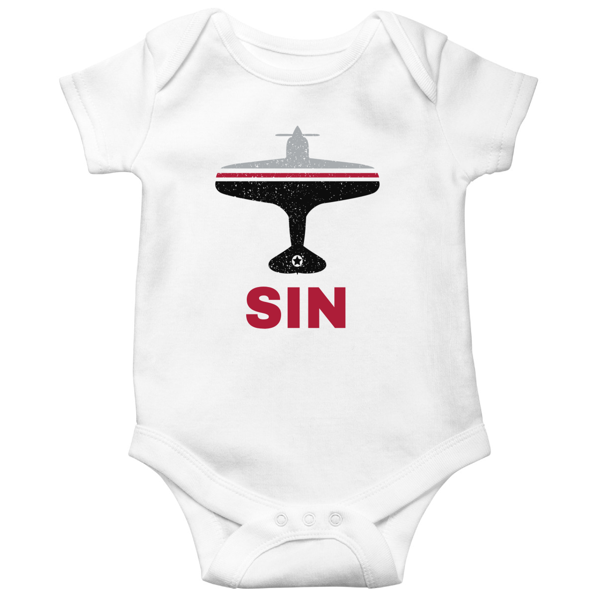 Fly Singapore SIN Airport Baby Bodysuits | White